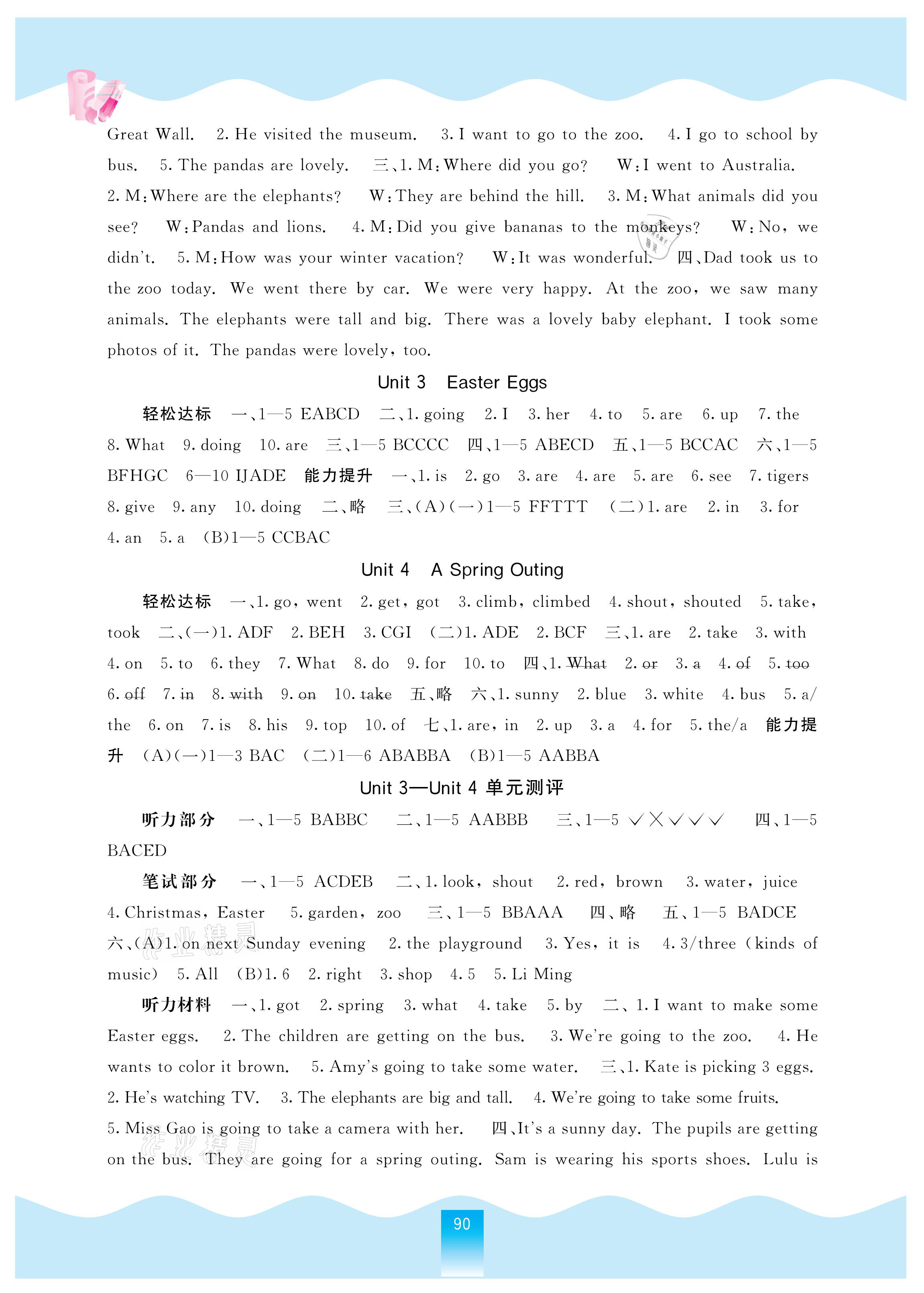 2021年自主學(xué)習(xí)能力測(cè)評(píng)五年級(jí)英語(yǔ)下冊(cè)閩教版 參考答案第2頁(yè)