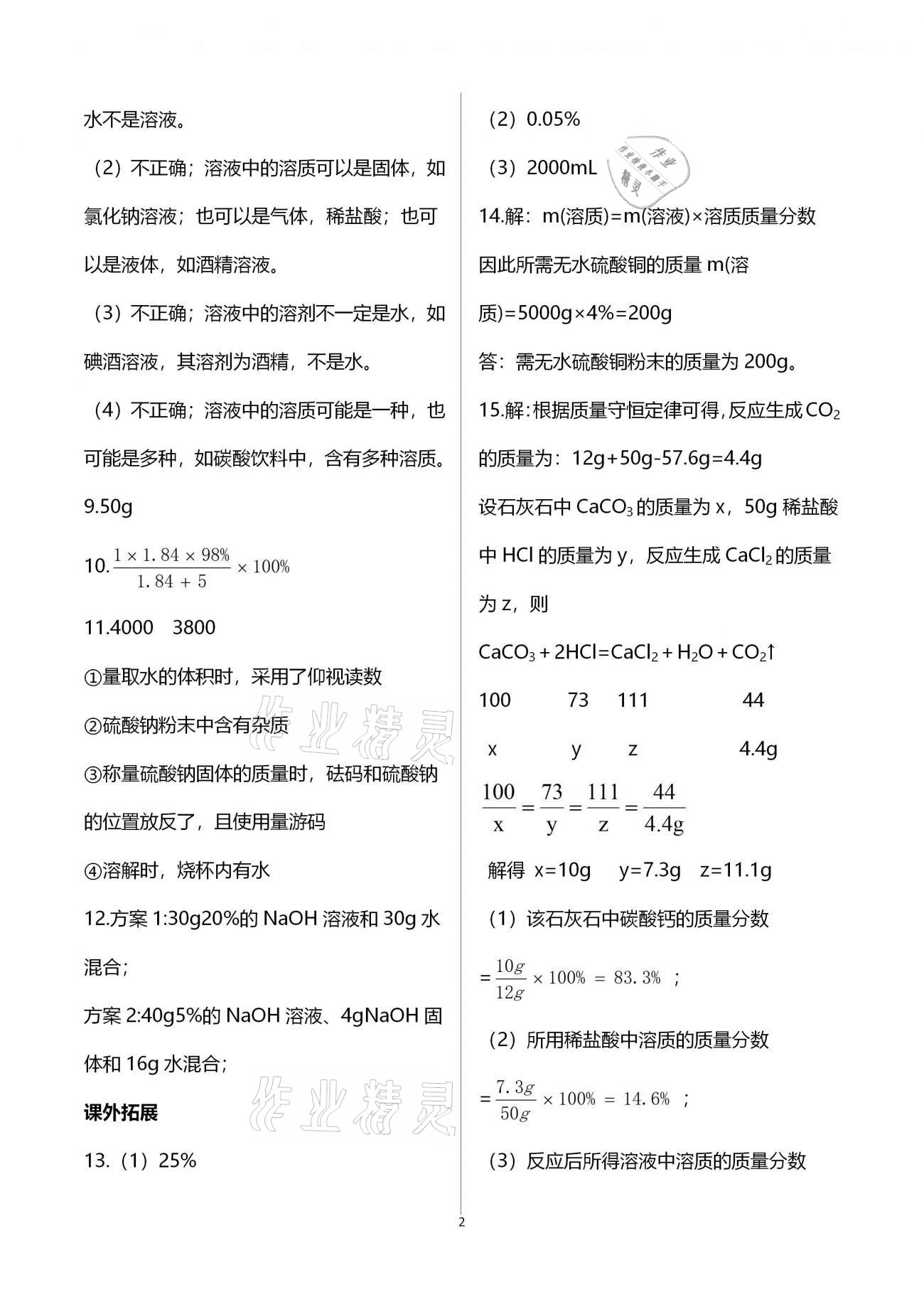 2021年化学补充习题九年级下册上教版 第2页