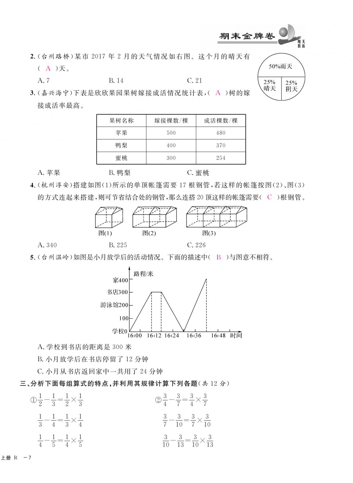 2020年期末金牌卷六年級數(shù)學(xué)上冊人教版寧波專版 第14頁