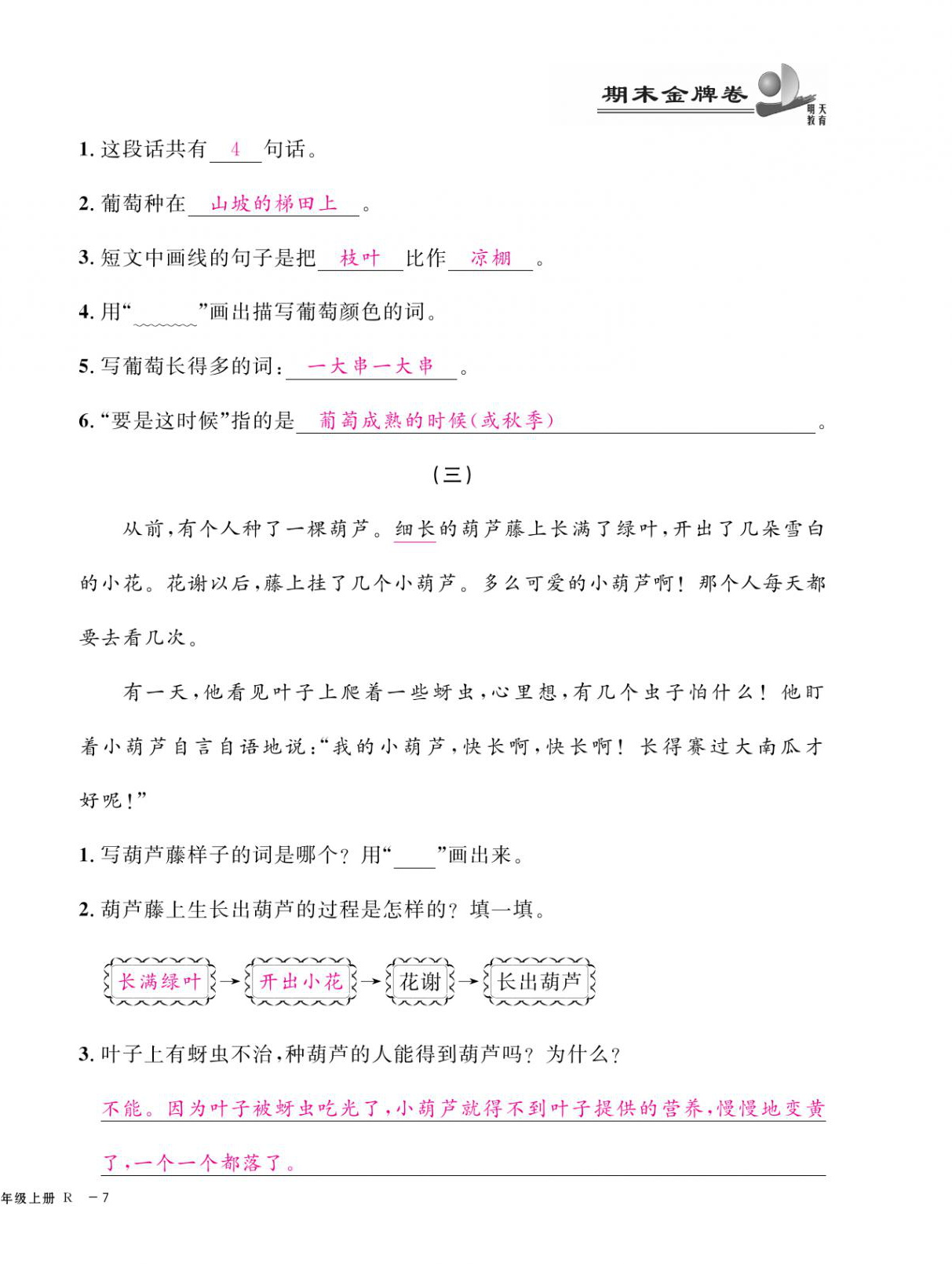 2020年期末金牌卷二年級語文上冊人教版寧波專版 第14頁