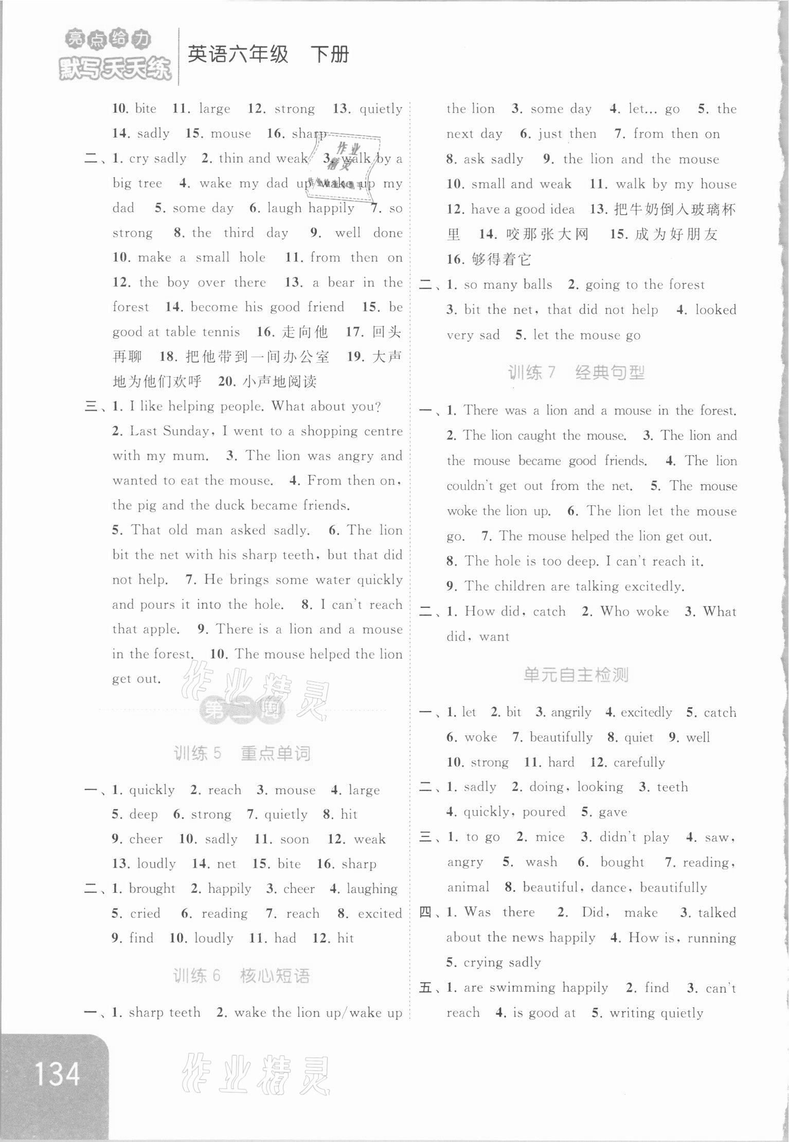 2021年亮點給力默寫天天練六年級英語下冊譯林版 第2頁