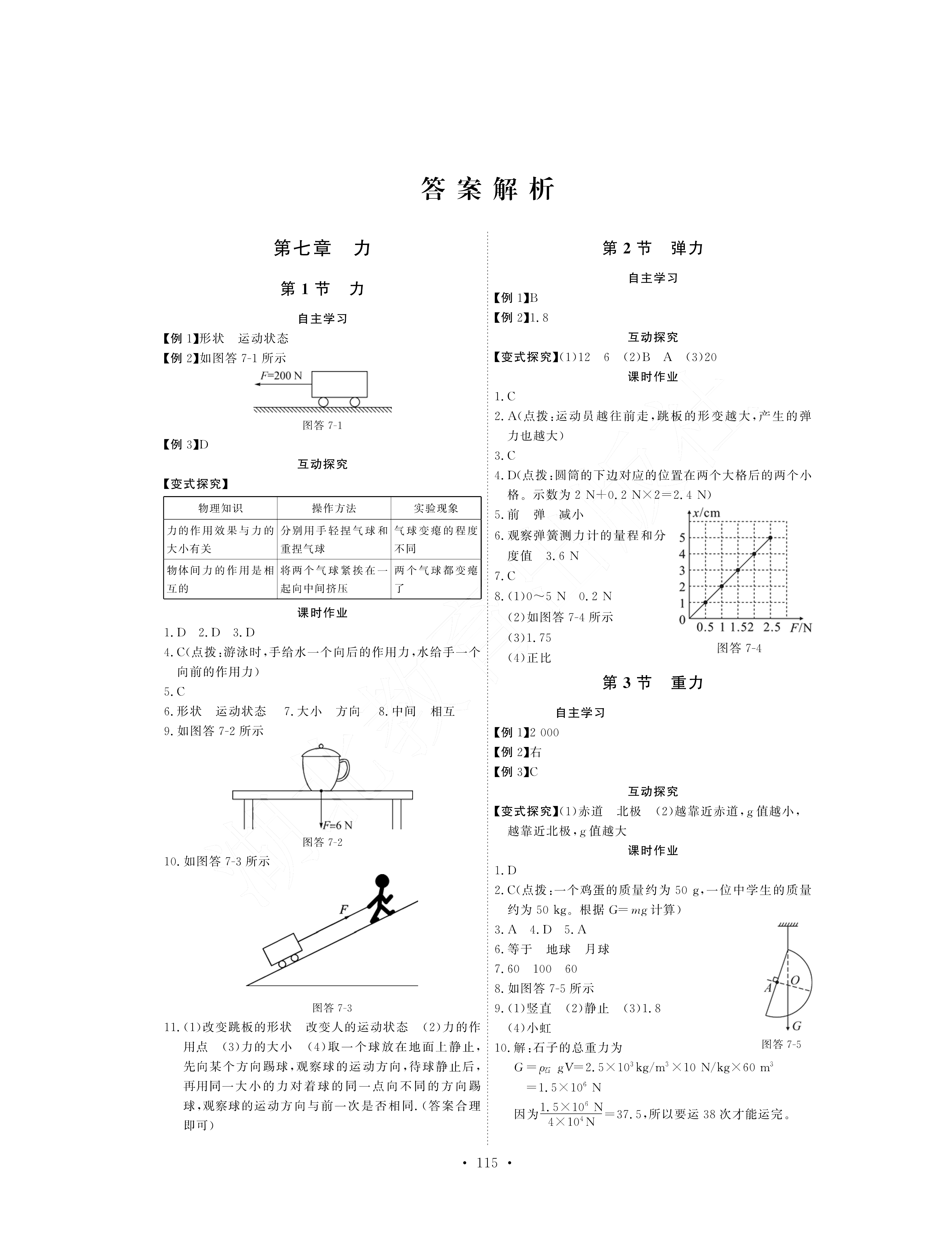 2021年長(zhǎng)江全能學(xué)案同步練習(xí)冊(cè)八年級(jí)物理下冊(cè)人教版 參考答案第1頁(yè)