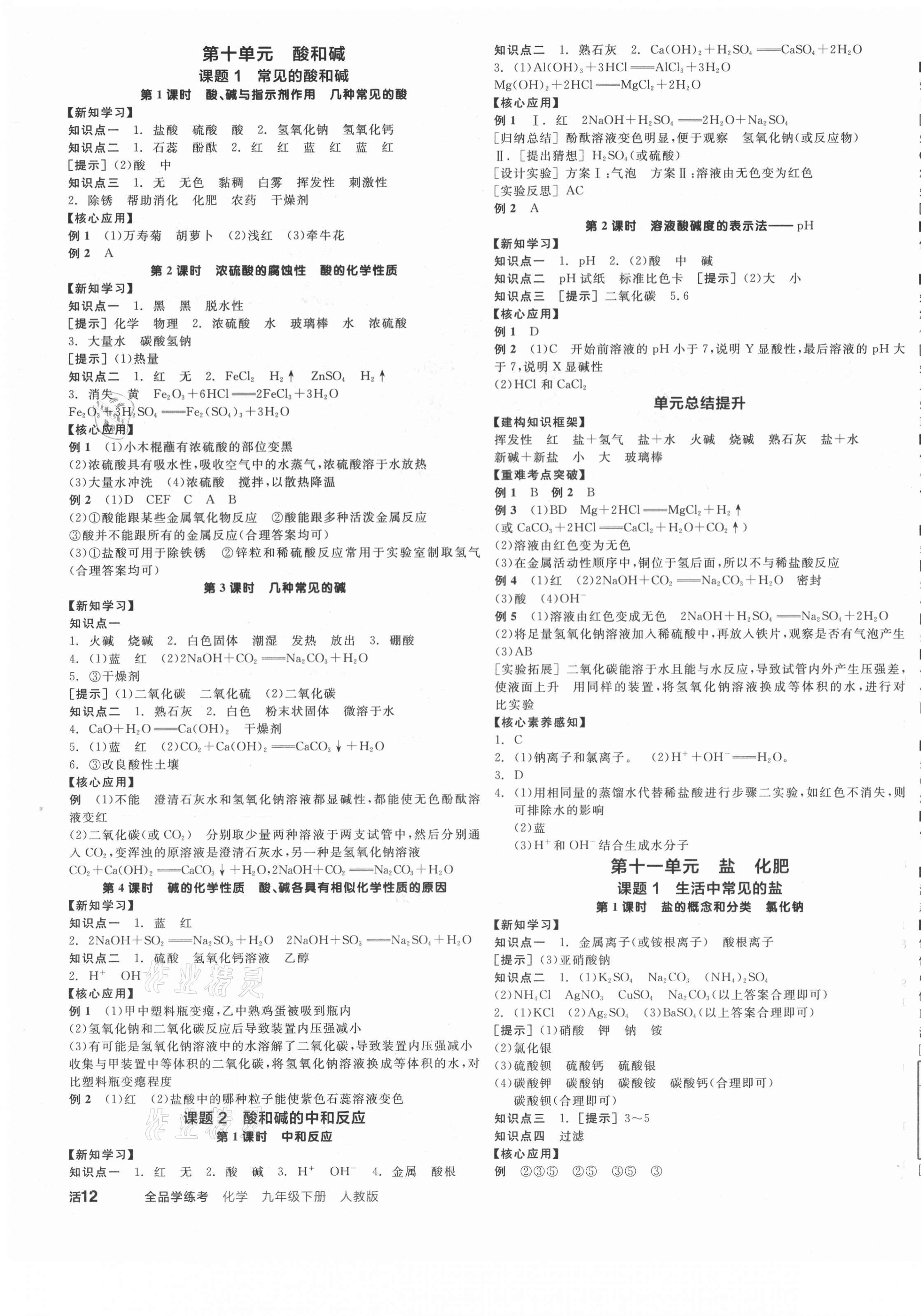 2021年全品學(xué)練考化學(xué)九年級(jí)下冊(cè)人教版江西專版 第3頁