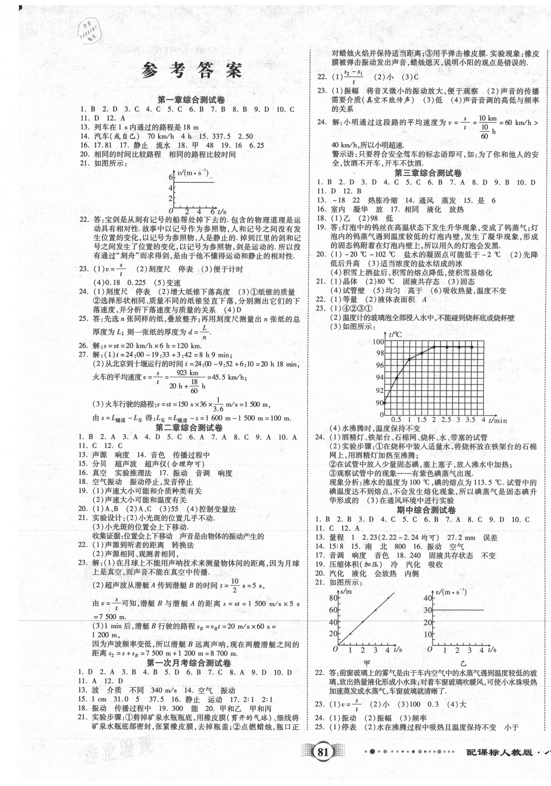 2020年全程優(yōu)選卷八年級(jí)物理上冊(cè)人教版 第1頁(yè)