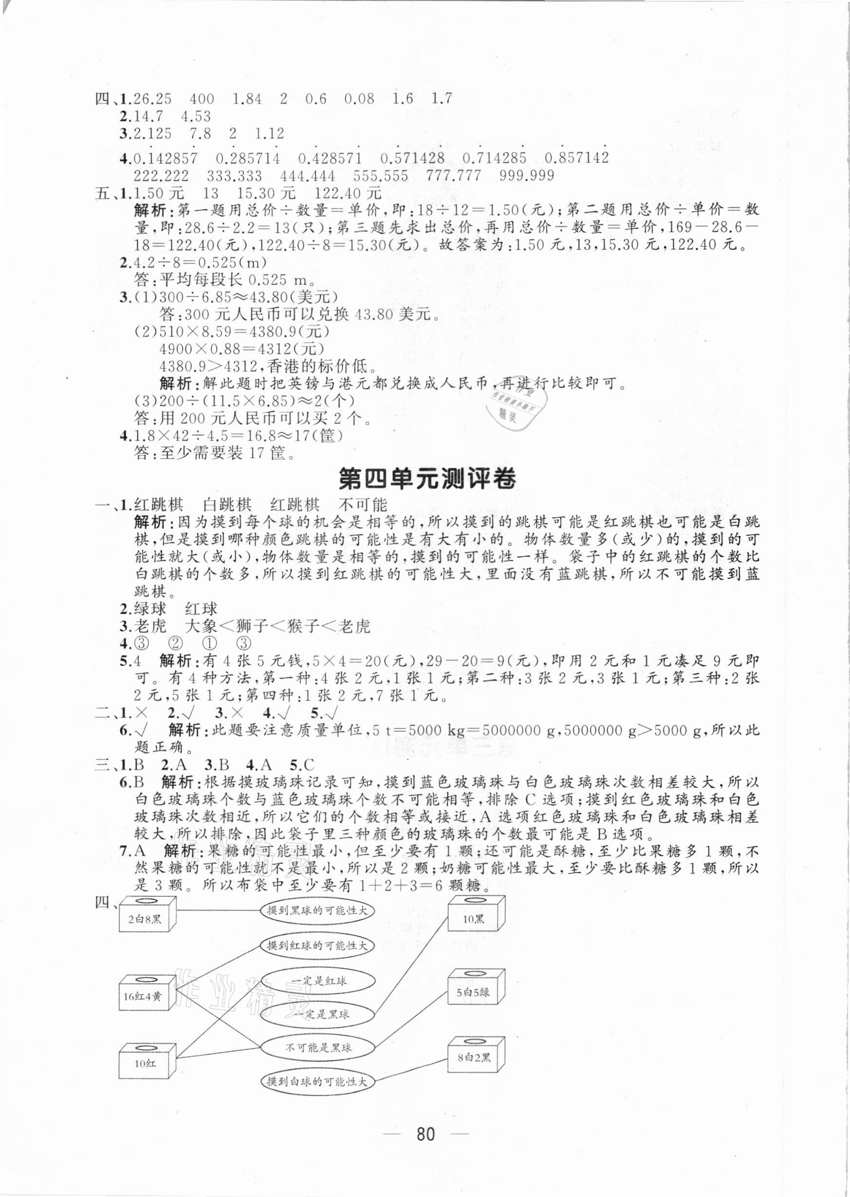 2020年步步升全優(yōu)達(dá)標(biāo)測(cè)評(píng)卷五年級(jí)數(shù)學(xué)上冊(cè)人教版 第4頁(yè)