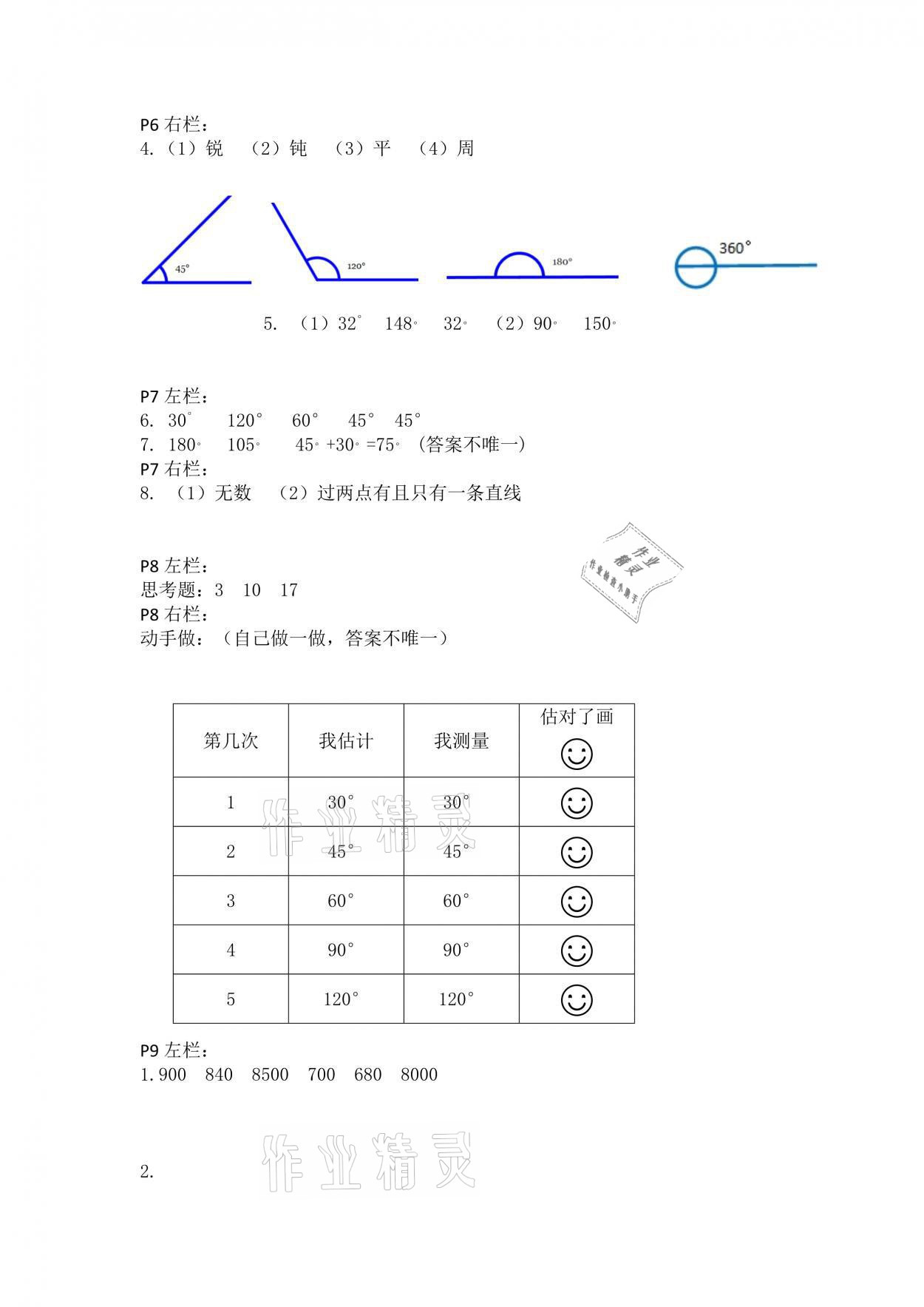 2021年寒假作業(yè)四年級數(shù)學(xué)人教版安徽少年兒童出版社 參考答案第2頁