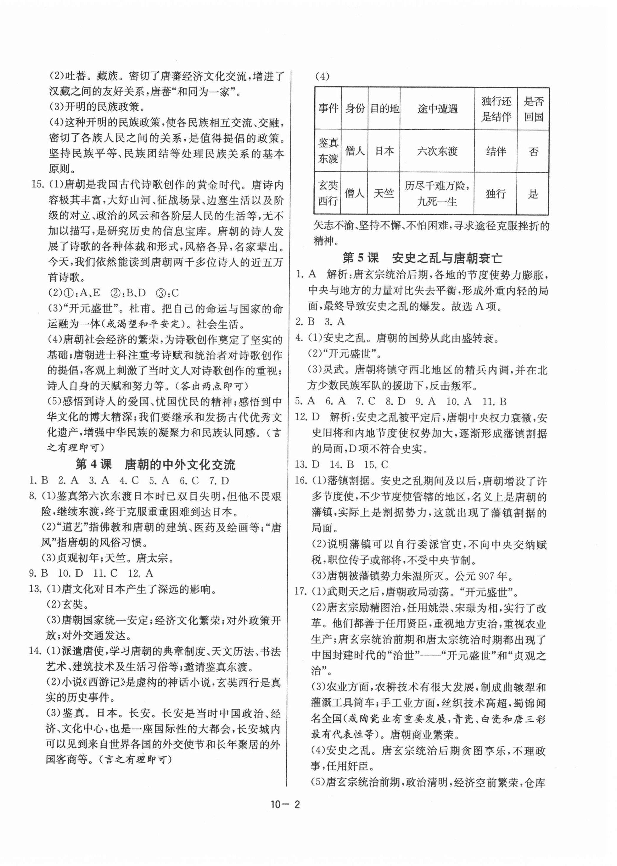 2021年課時(shí)訓(xùn)練七年級歷史下冊人教版江蘇人民出版社 第2頁