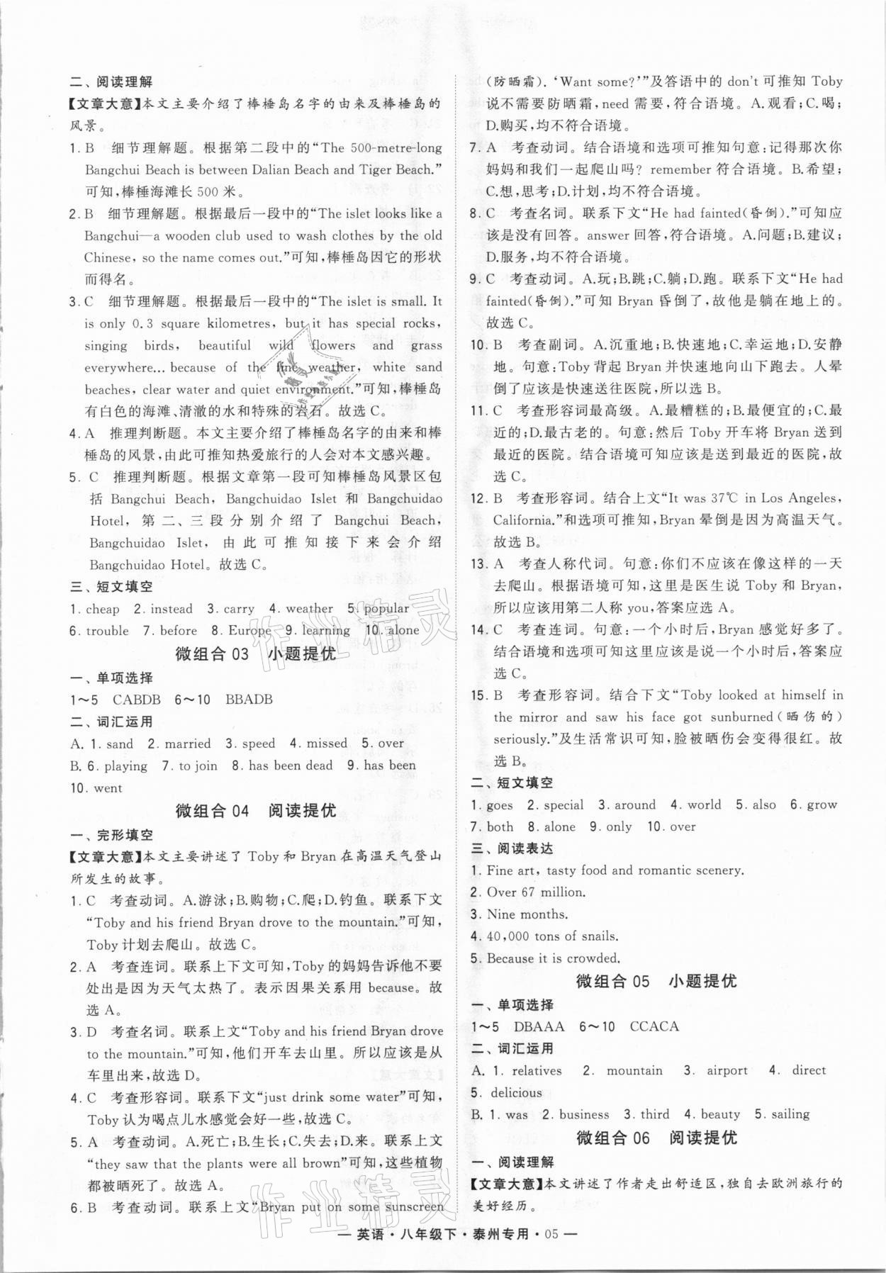 2021年學(xué)霸組合訓(xùn)練八年級英語下冊譯林版泰州專版 第5頁