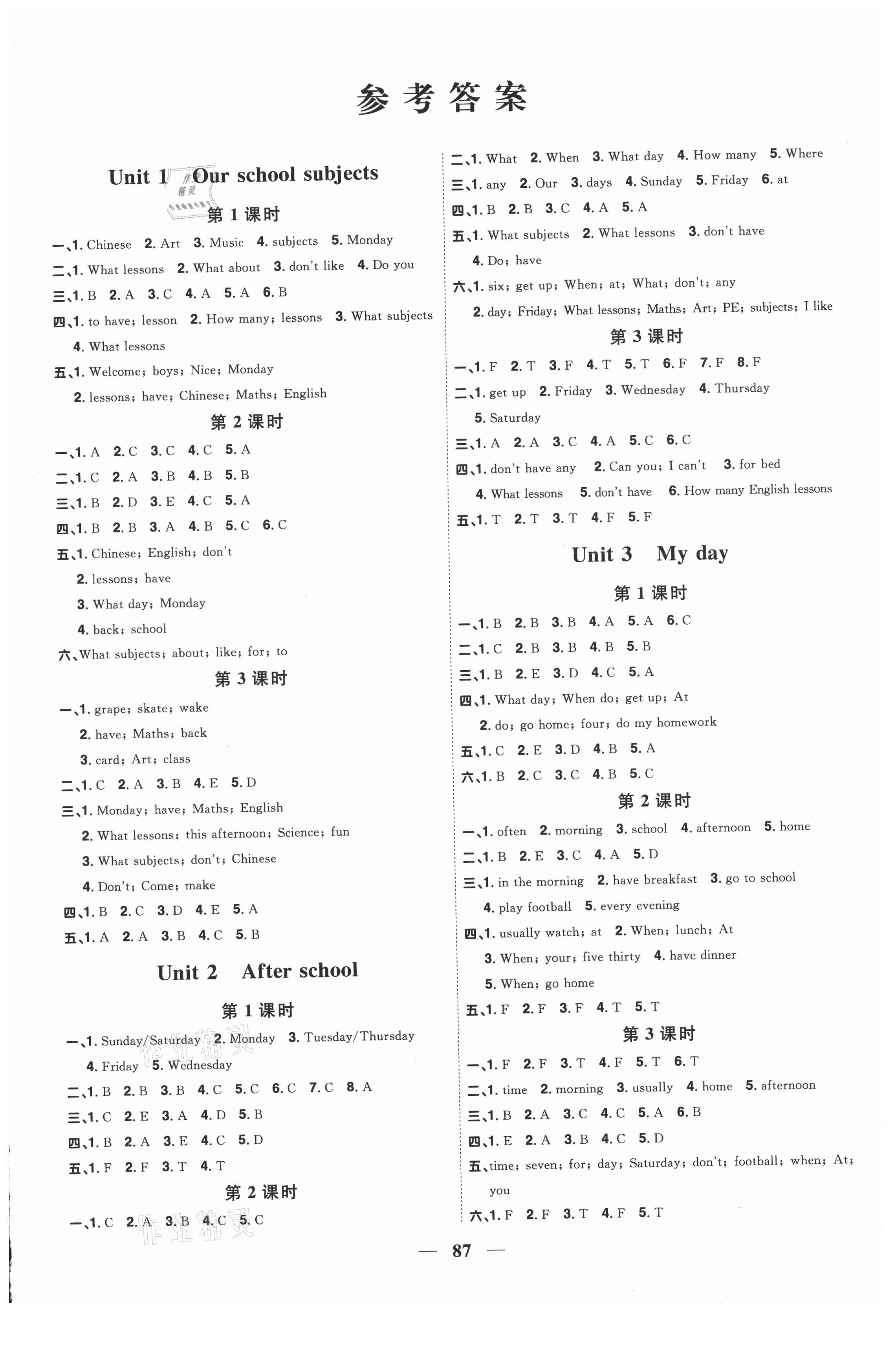 2021年陽光同學(xué)課時優(yōu)化作業(yè)四年級英語下冊譯林版徐州專版 第1頁