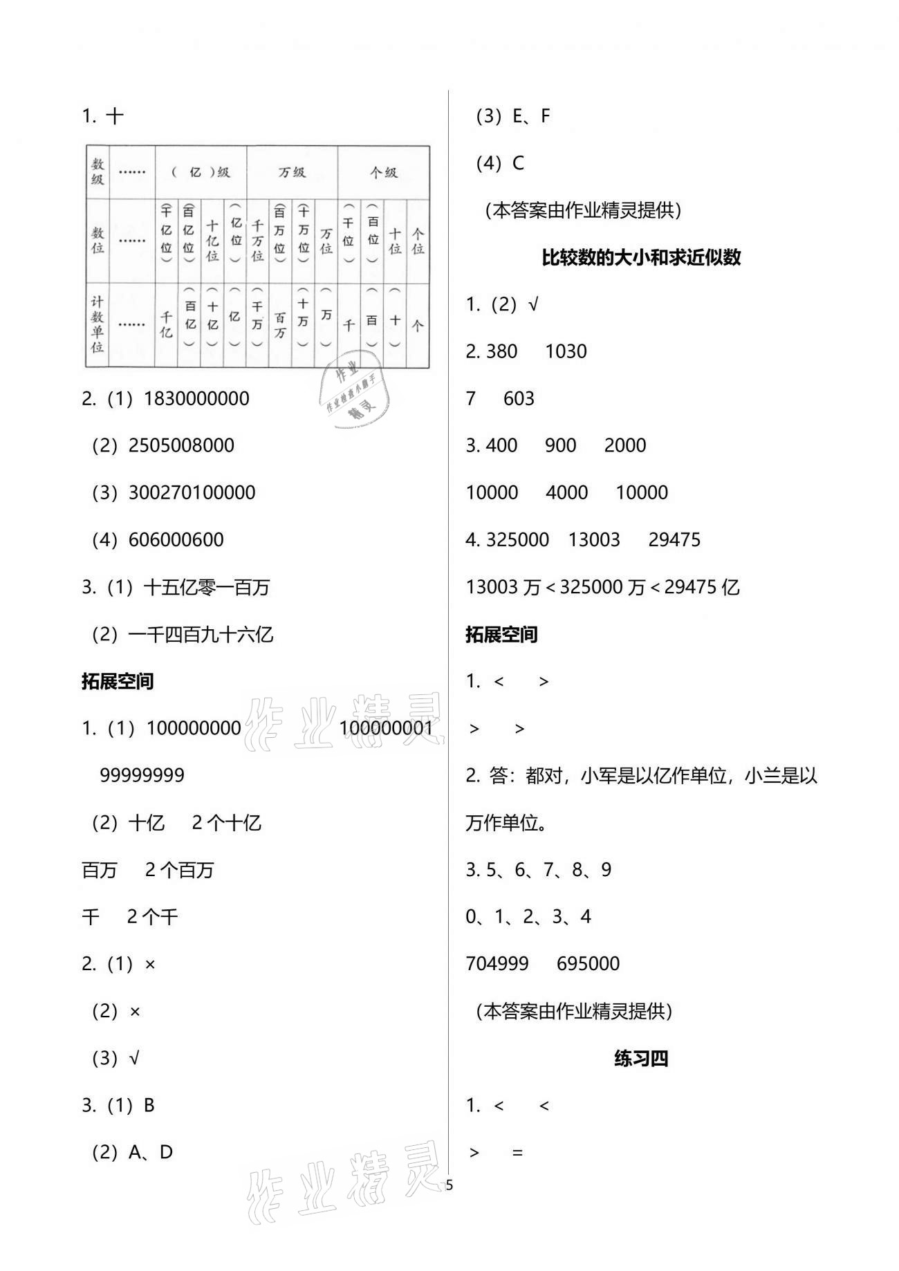 2021年新編基礎訓練四年級數(shù)學下冊蘇教版 參考答案第5頁