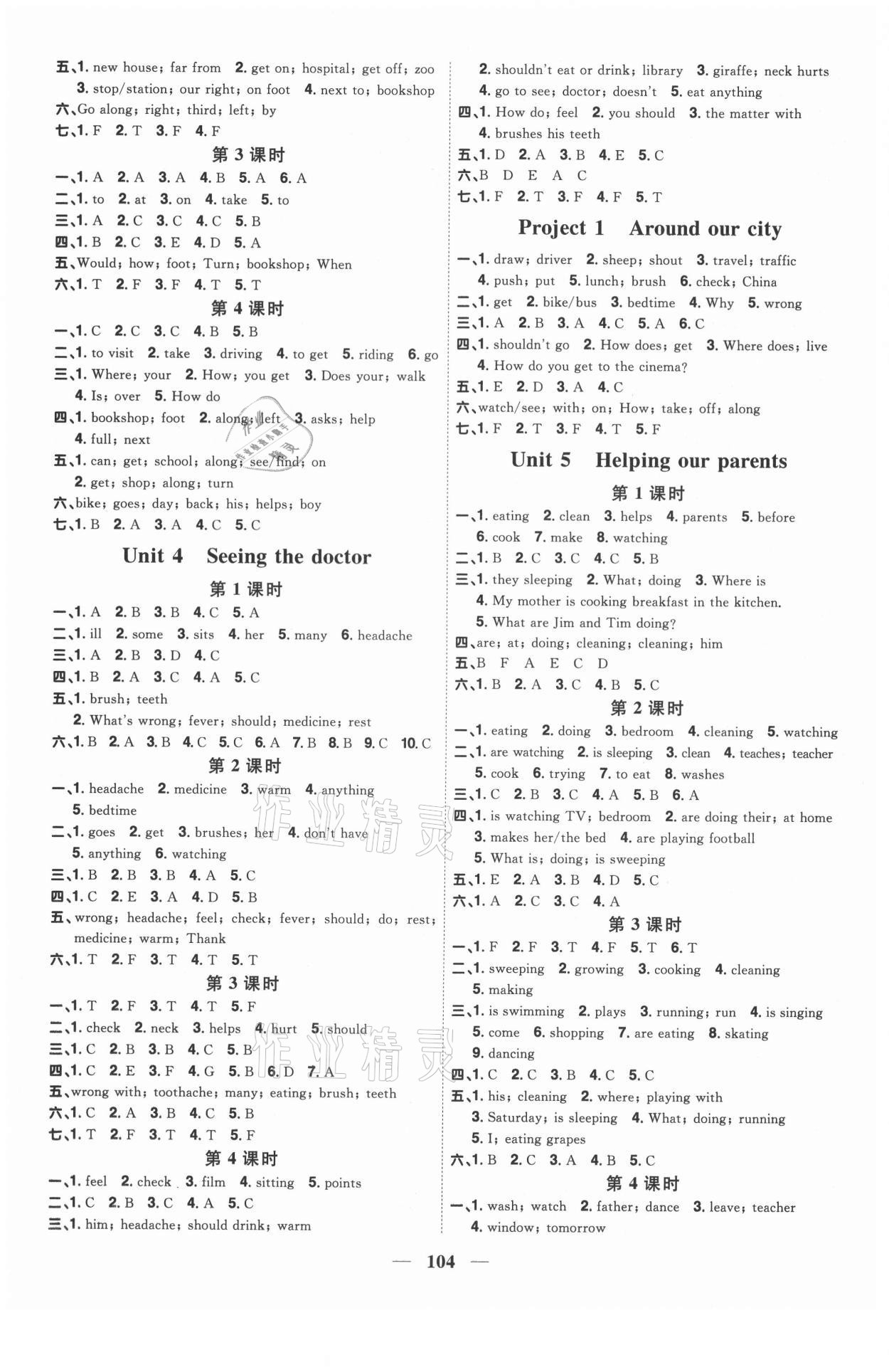 2021年陽光同學(xué)課時(shí)優(yōu)化作業(yè)五年級英語下冊譯林版徐州專版 參考答案第2頁