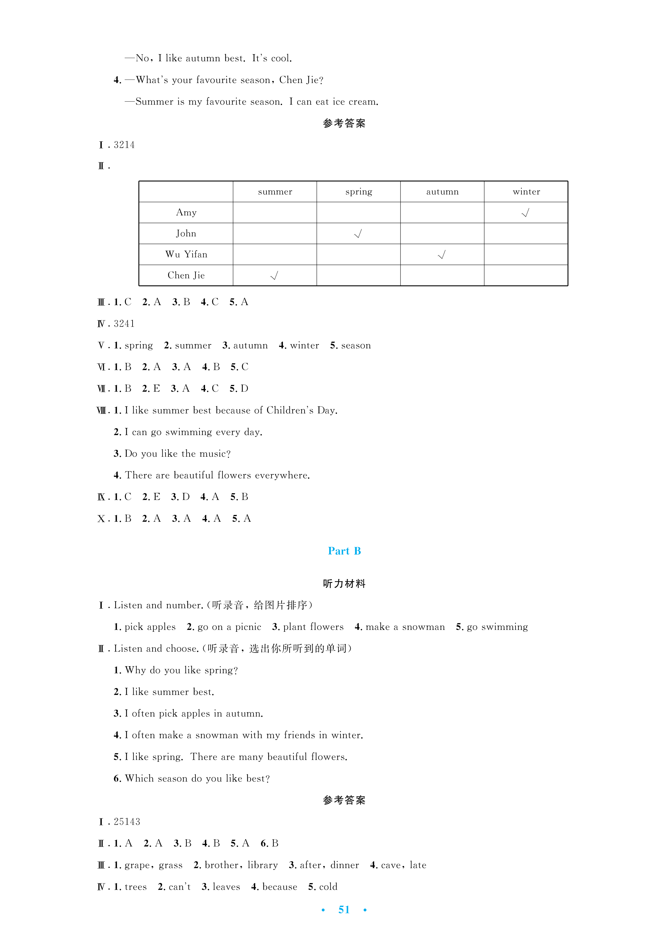 2021年小学同步测控优化设计五年级英语下册人教PEP版三起增强版 参考答案第3页