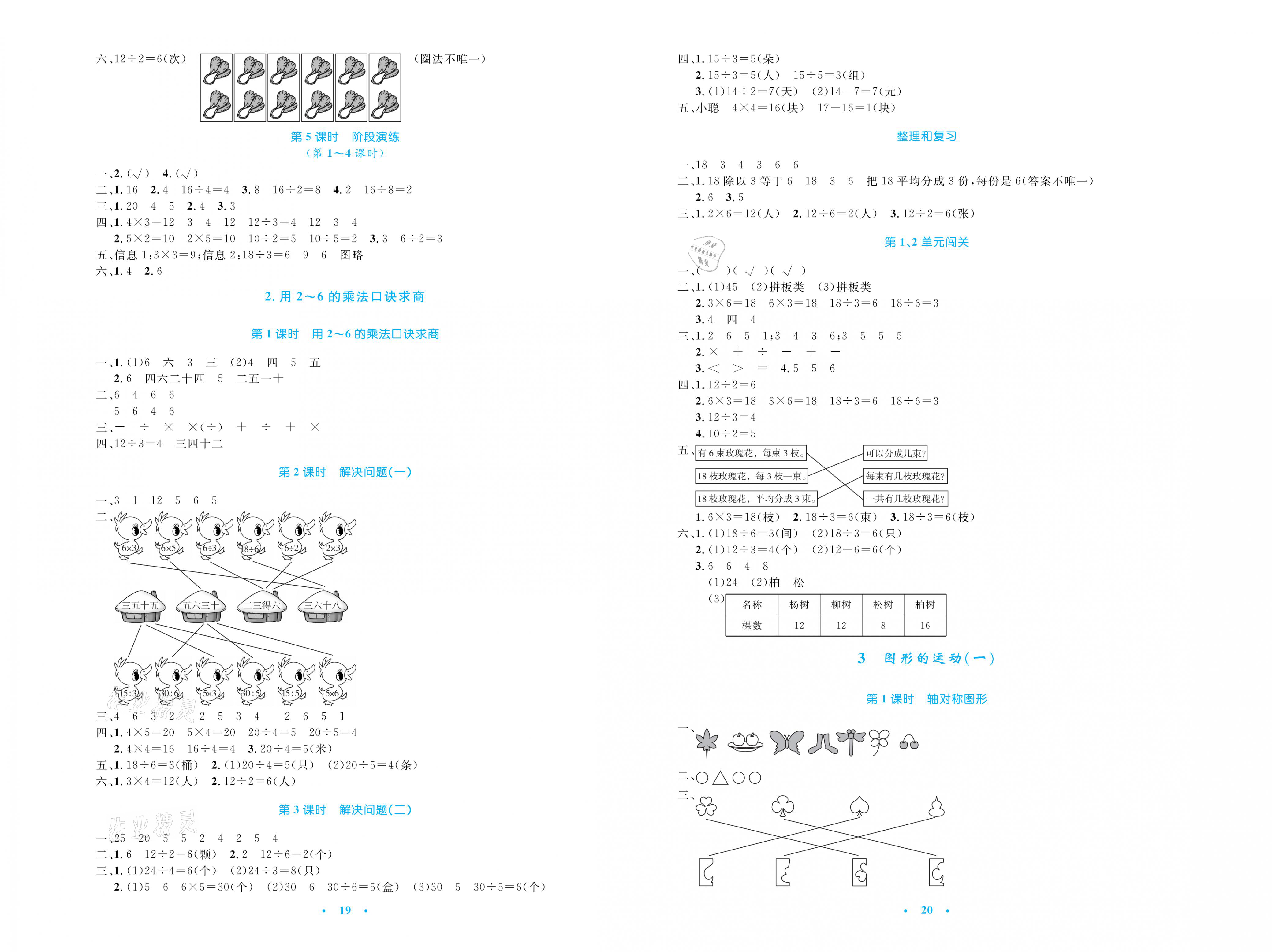 2021年小學(xué)同步測(cè)控優(yōu)化設(shè)計(jì)二年級(jí)數(shù)學(xué)下冊(cè)人教版 參考答案第2頁(yè)