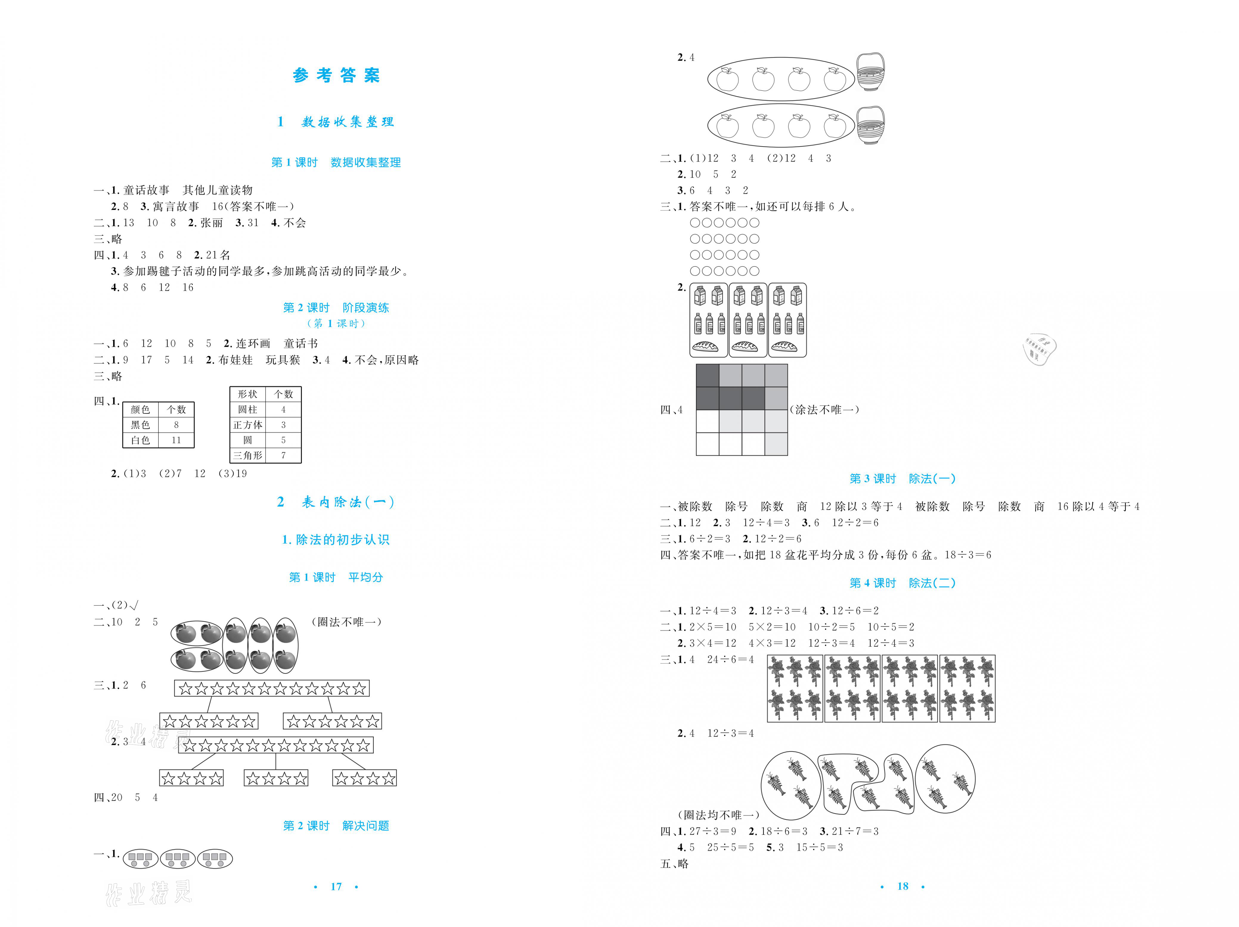 2021年小學(xué)同步測(cè)控優(yōu)化設(shè)計(jì)二年級(jí)數(shù)學(xué)下冊(cè)人教版 參考答案第1頁(yè)