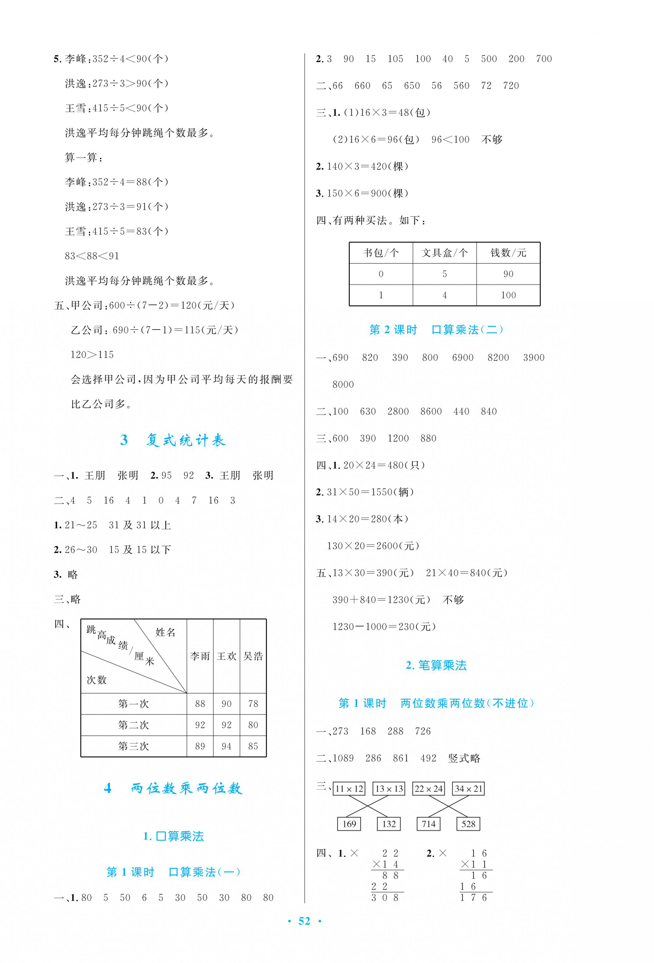 2021年小学同步测控优化设计三年级数学下册人教版增强版 第4页