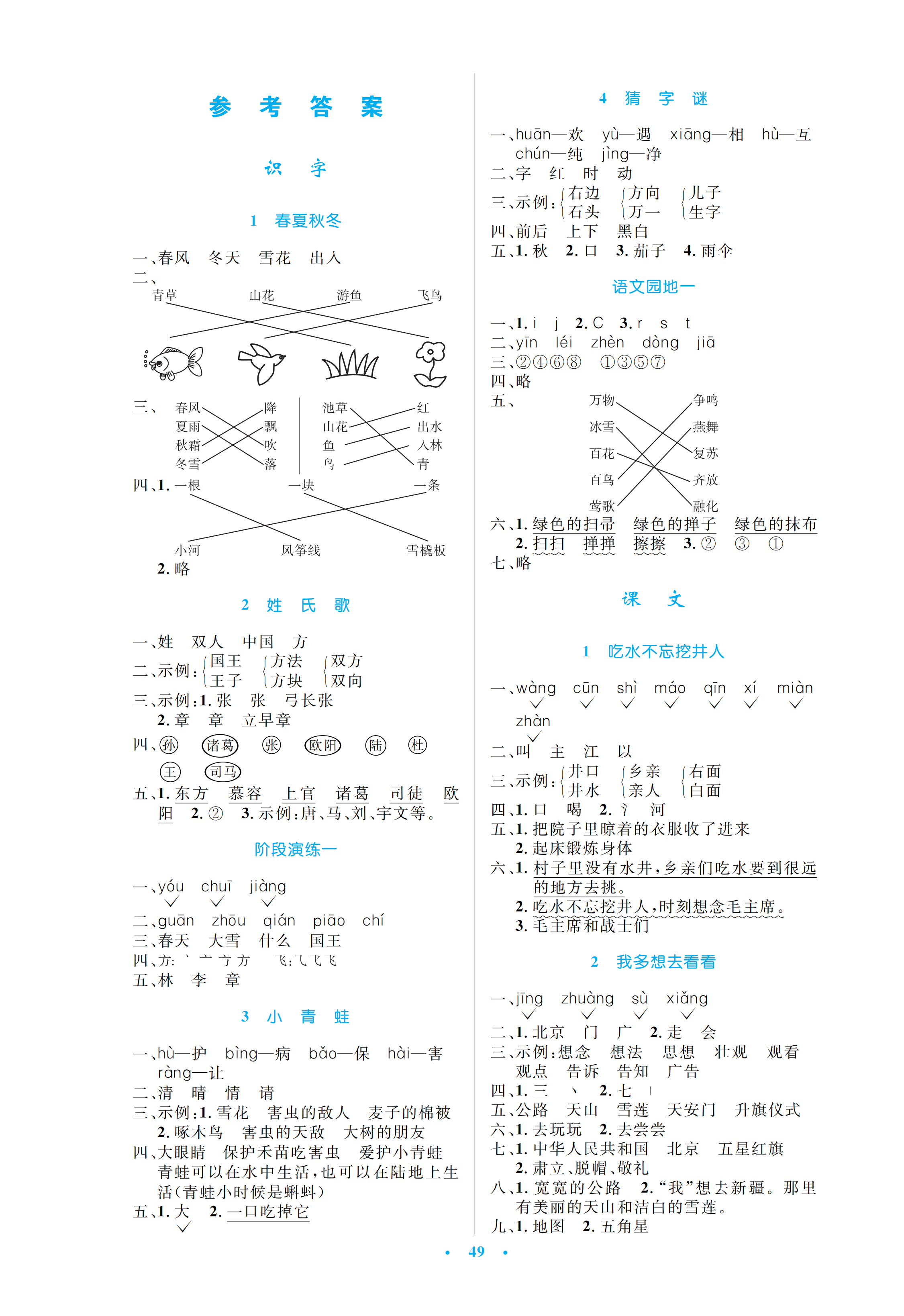 2021年小学同步测控优化设计一年级语文下册人教版增强版 第1页