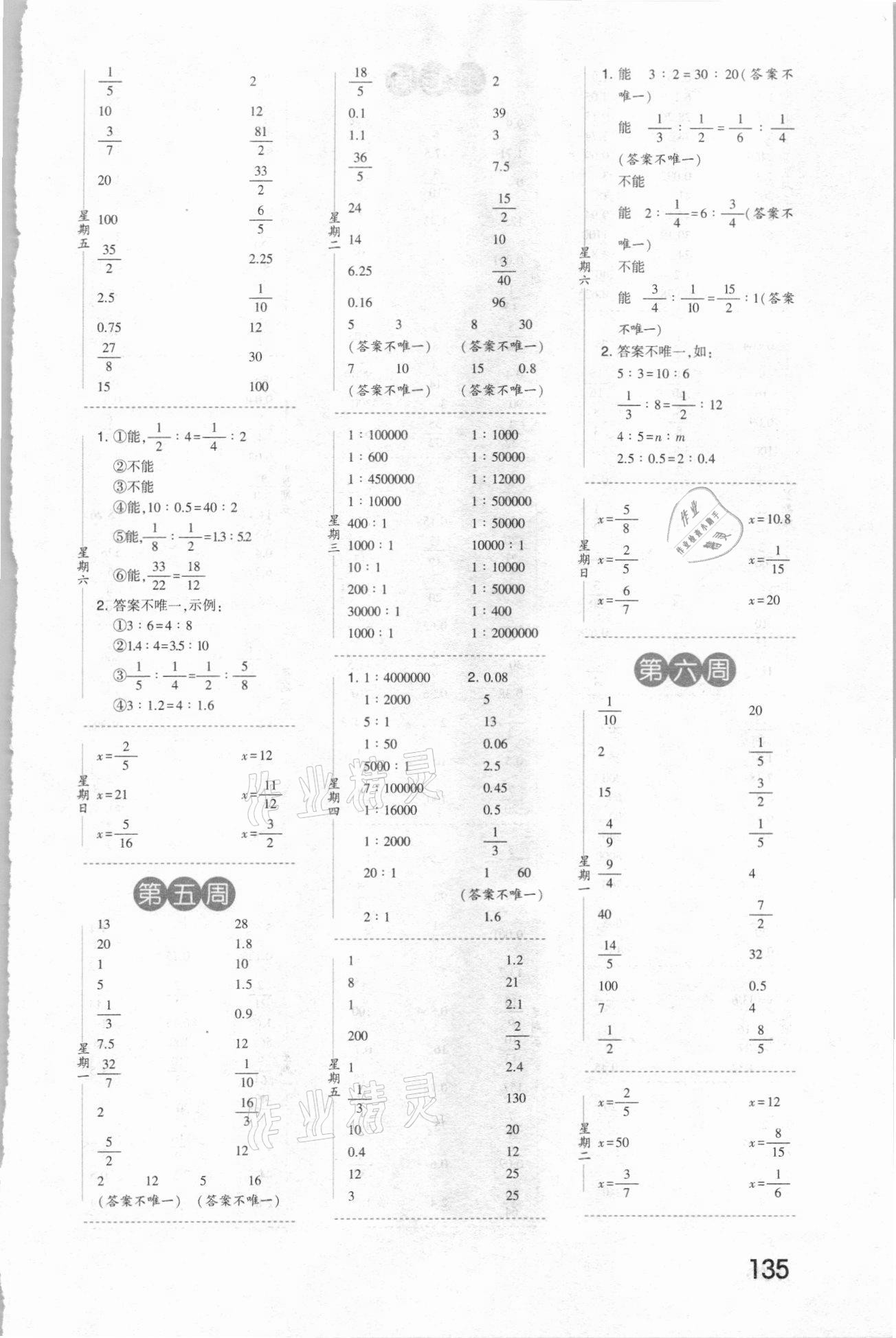 2021年經(jīng)綸學(xué)典口算達人六年級數(shù)學(xué)下冊北師大版 第3頁