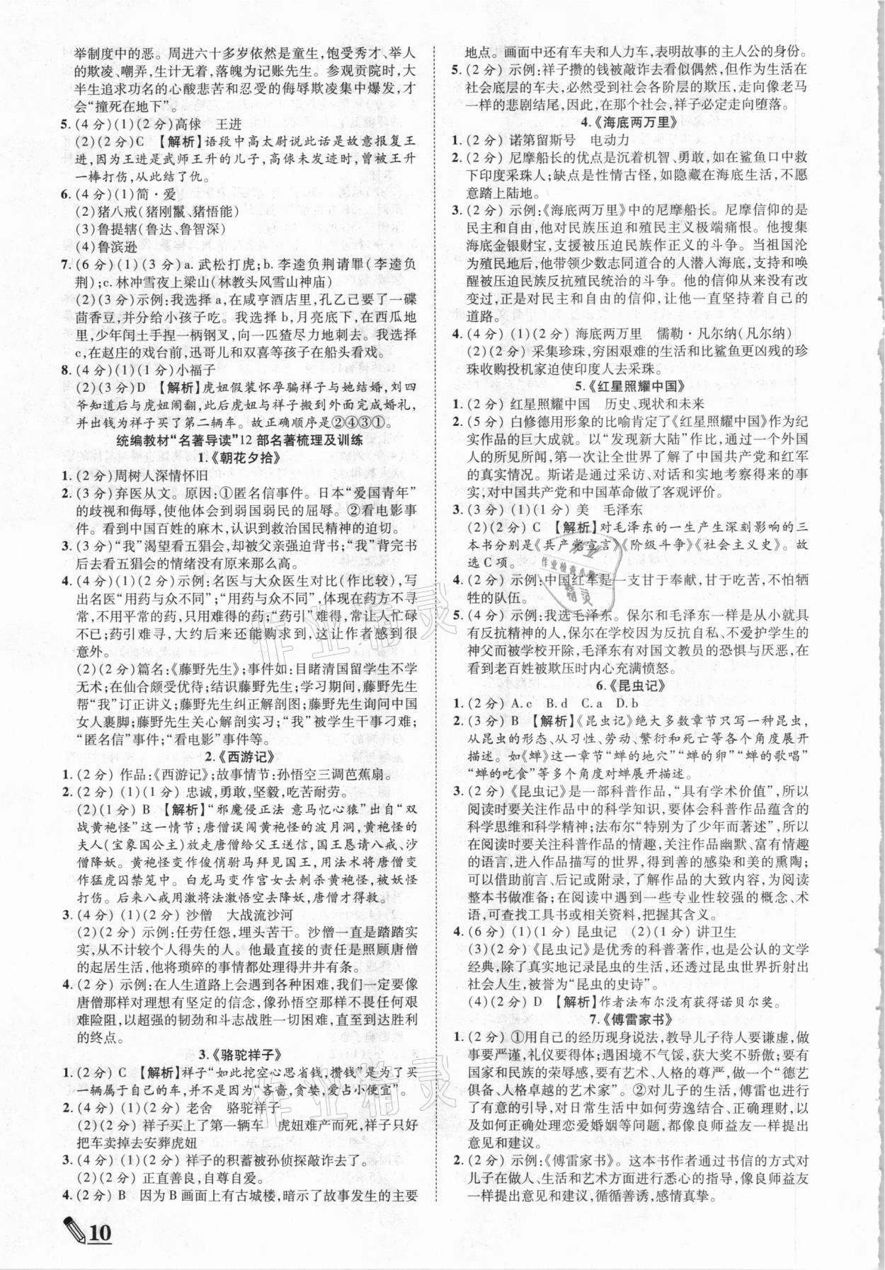 2021年練客中考提優(yōu)方案語文甘肅專版 第10頁