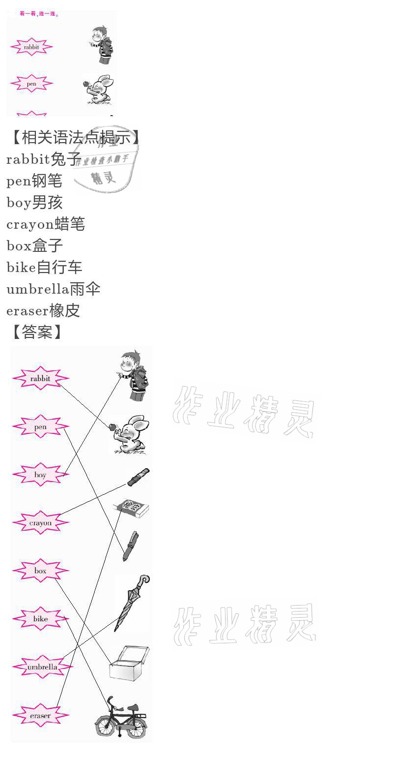 2021年寒假作业与生活三年级英语陕旅版陕西人民教育出版社 参考答案第12页