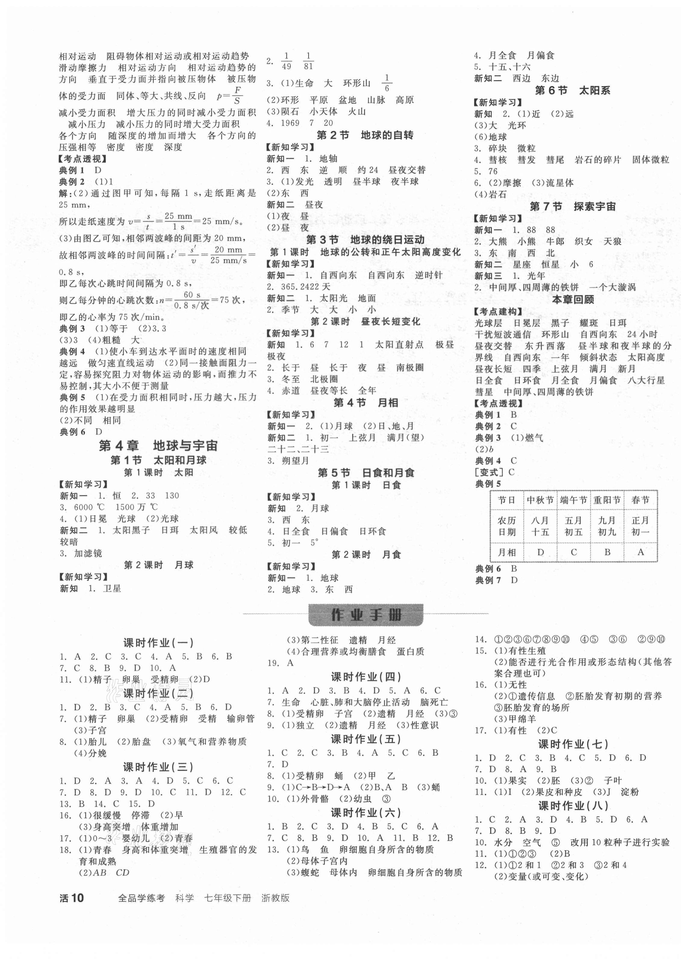 2021年全品學(xué)練考七年級(jí)科學(xué)下冊(cè)浙教版 第3頁(yè)