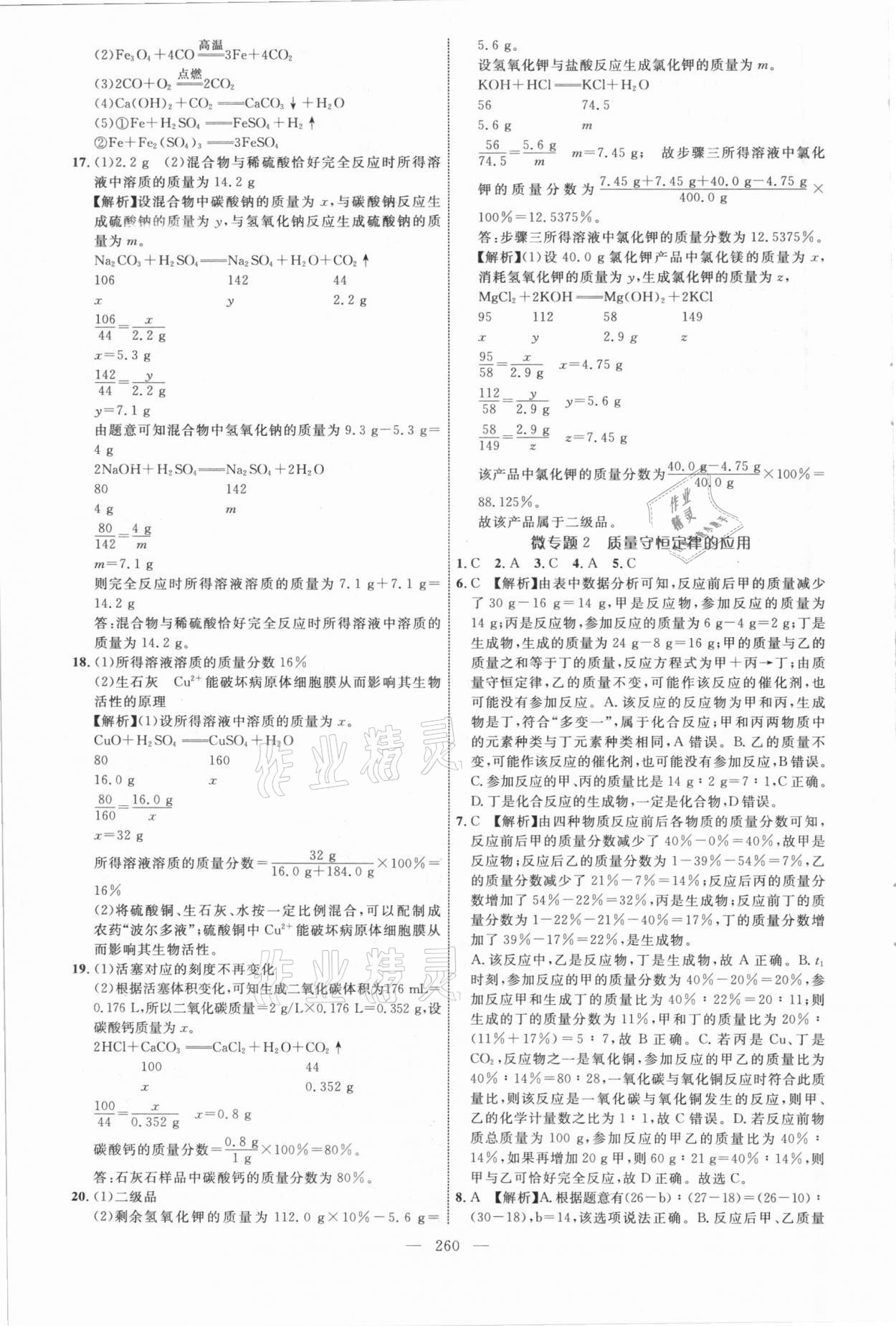 2021年初中總復習全程導航化學包頭專版 參考答案第7頁