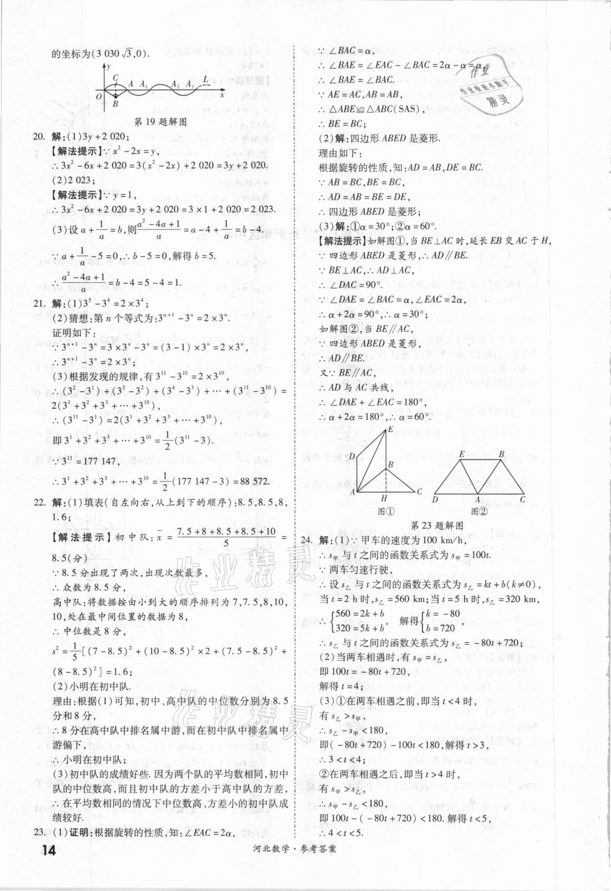 2021年一戰(zhàn)成名優(yōu)質(zhì)模擬卷精選數(shù)學(xué)河北專版 參考答案第13頁(yè)