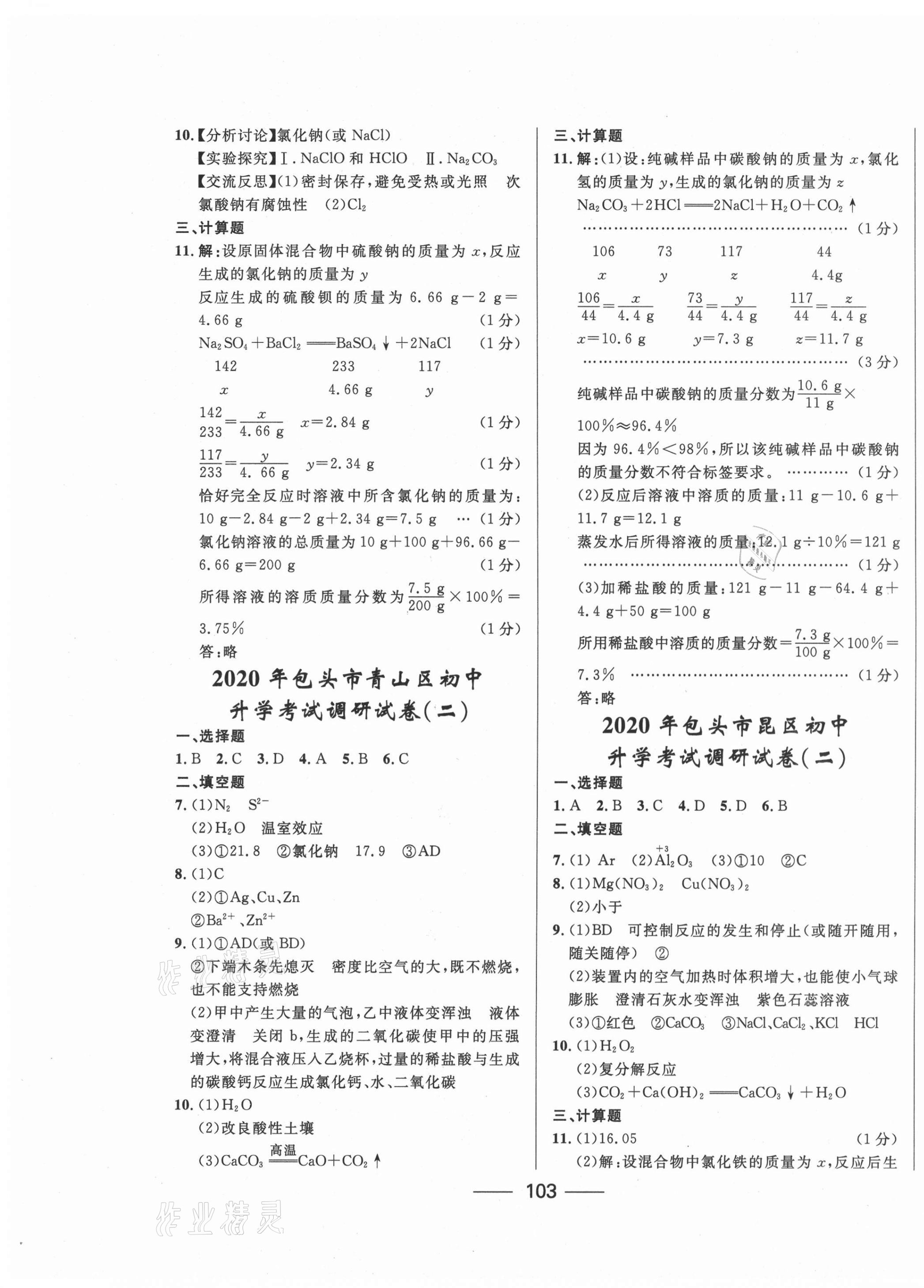 2021年夺冠百分百中考试题调研化学包头专版 第3页