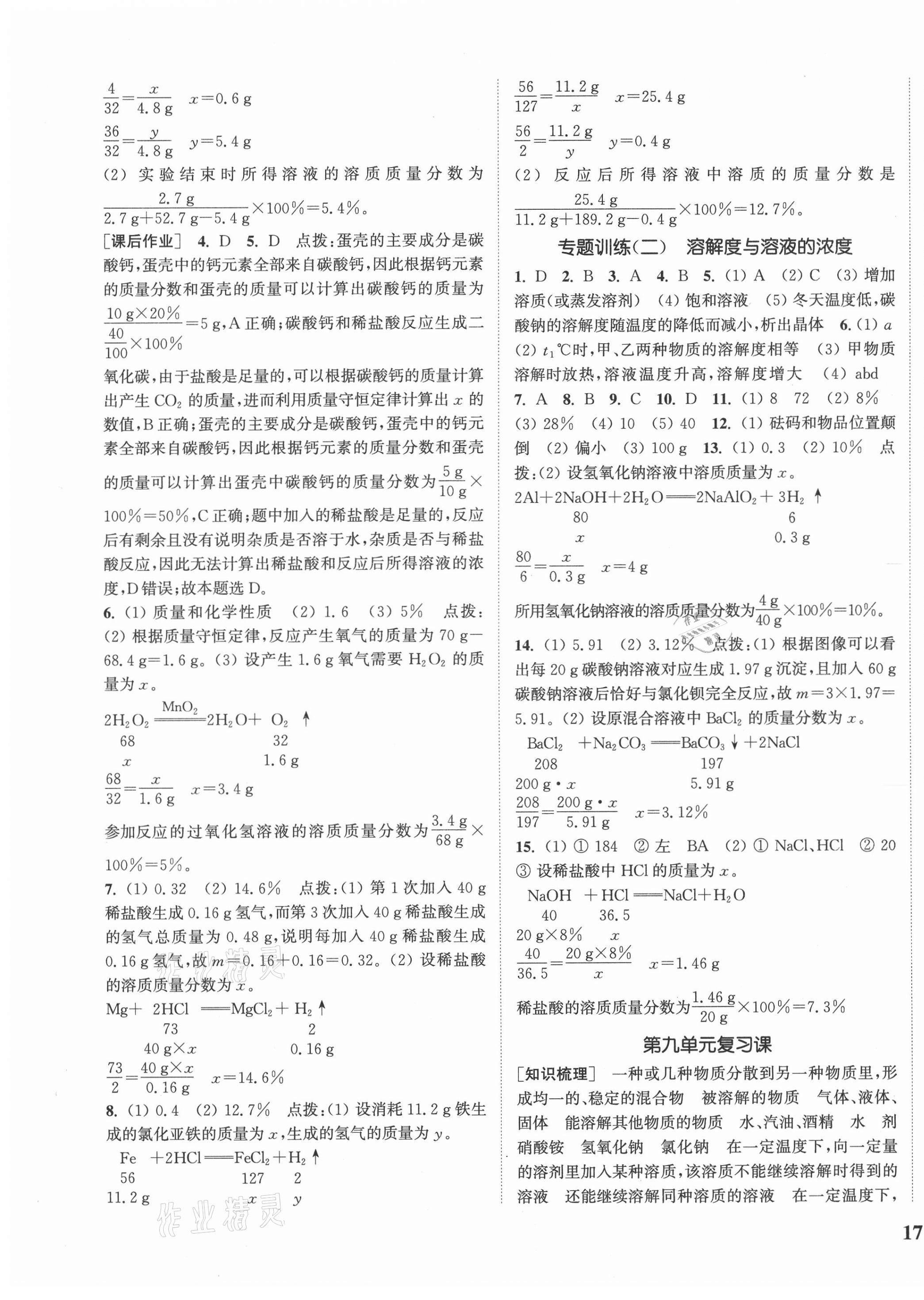 2021年通城学典课时作业本九年级化学下册人教版河南专用 第5页