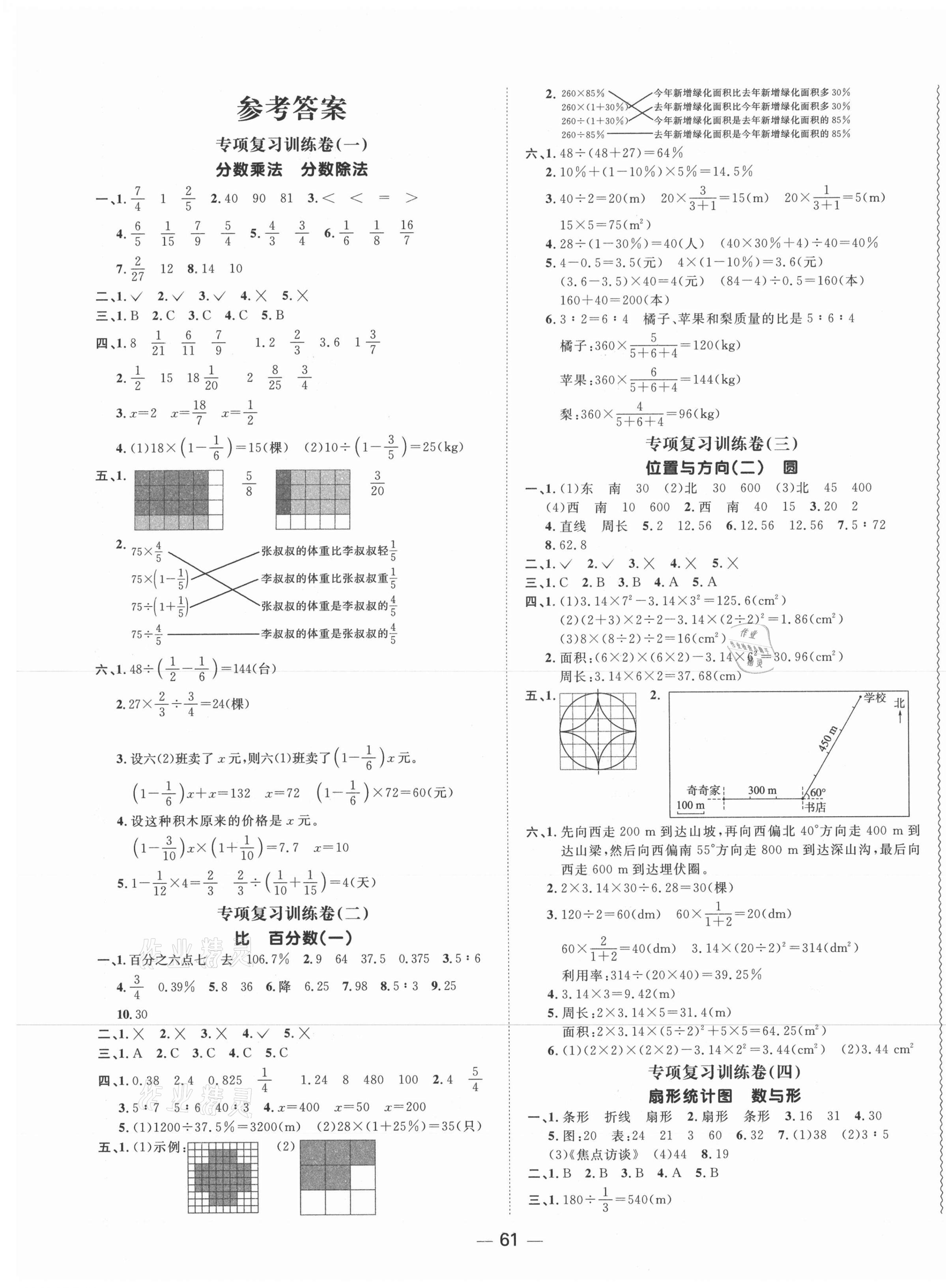 2020年陽(yáng)光同學(xué)期末復(fù)習(xí)15天沖刺100分六年級(jí)數(shù)學(xué)上冊(cè)人教版 第1頁(yè)