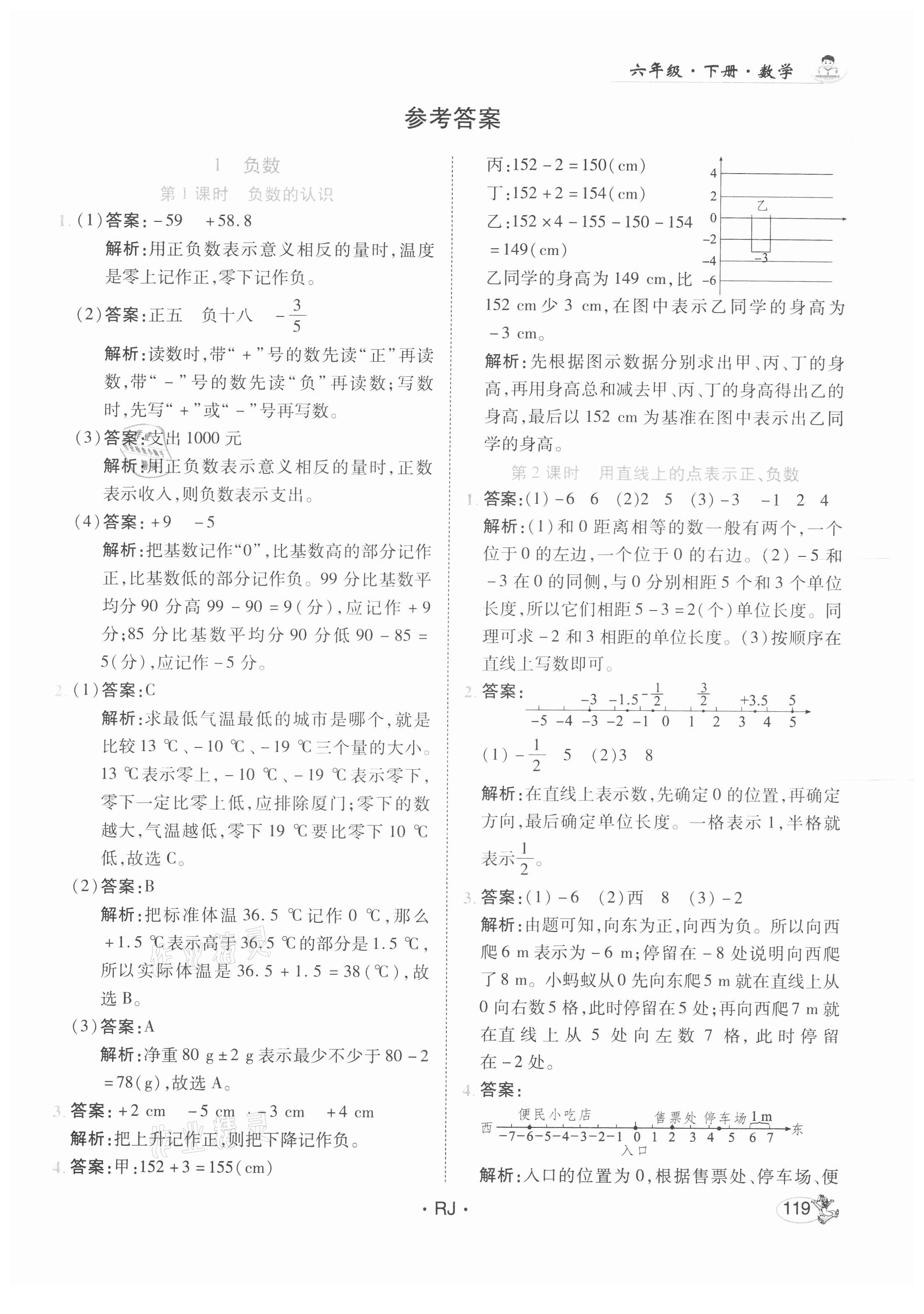 2021年尚學生香英才天天練六年級數(shù)學下冊人教版 第1頁