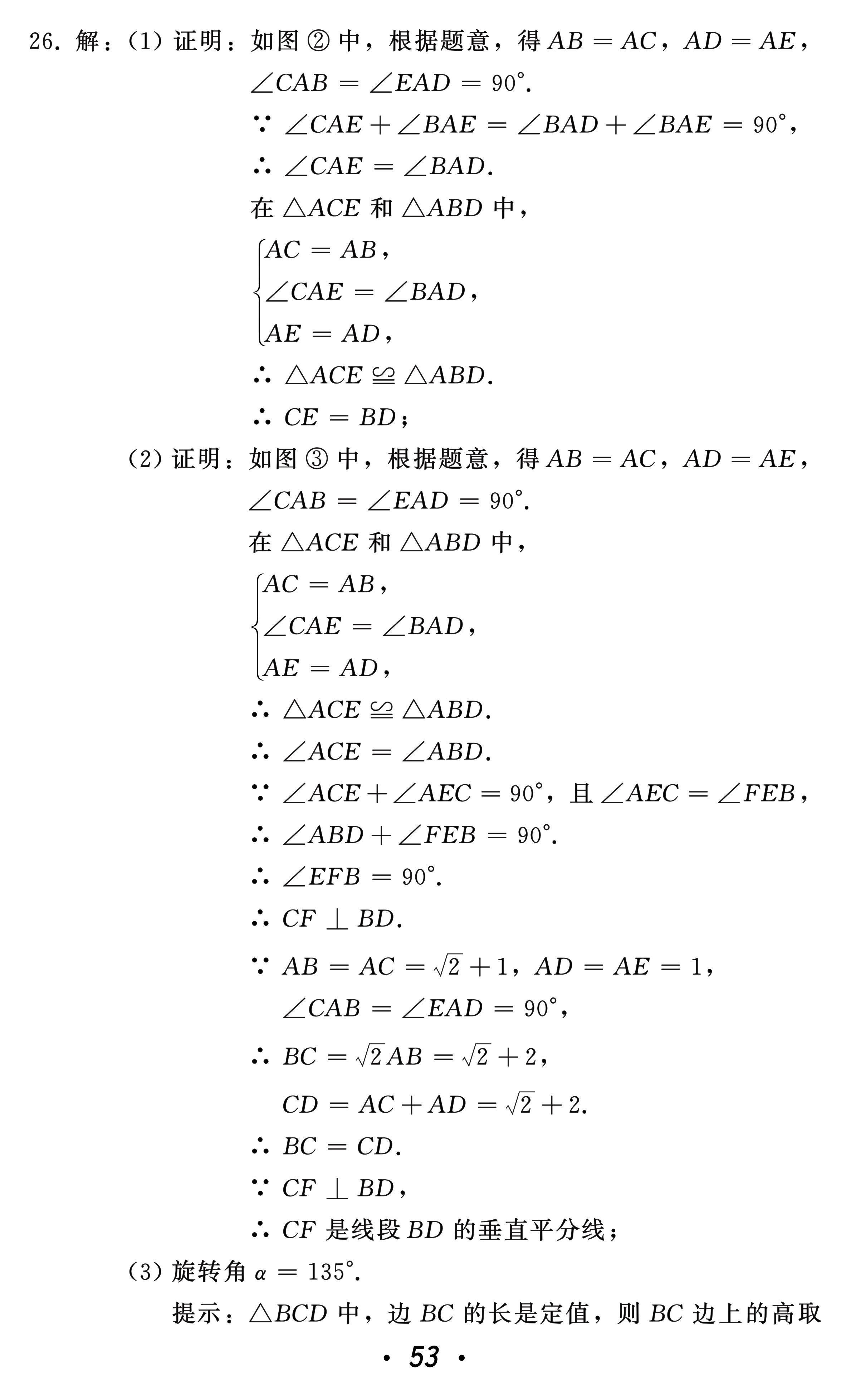 2021年中考總復習數(shù)學北方婦女兒童出版社 參考答案第53頁