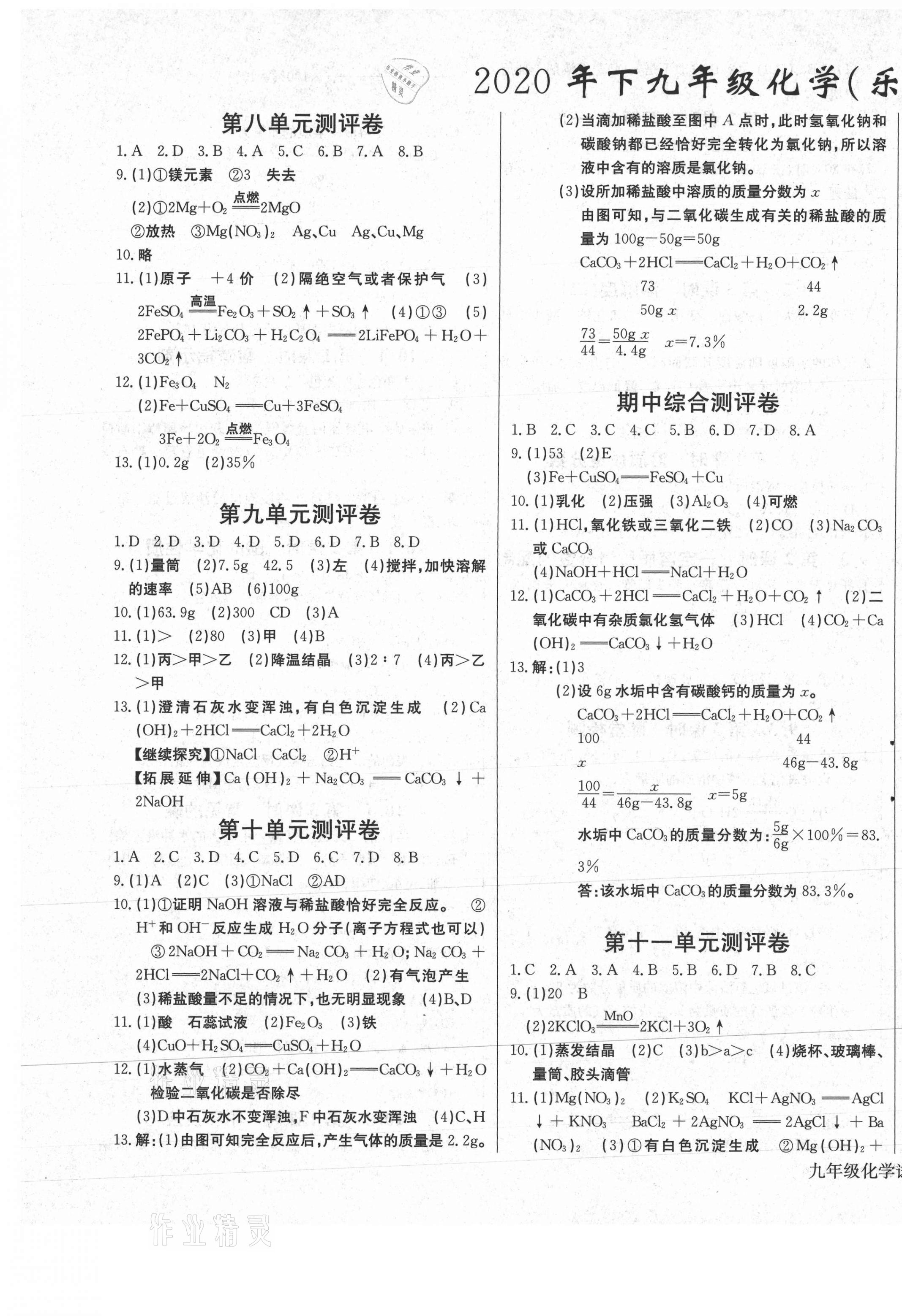 2021年樂學課堂課時學講練九年級化學下冊人教版 第1頁