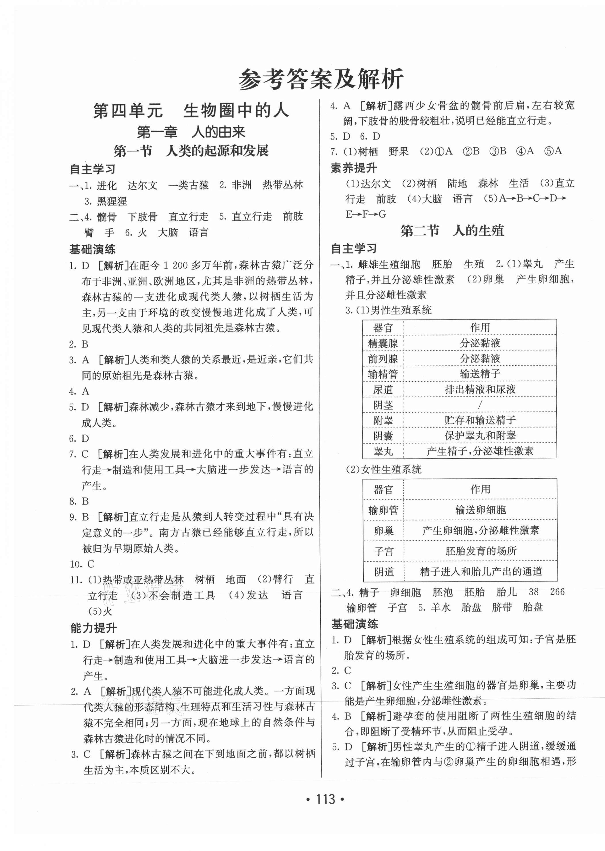 2021年同行學(xué)案七年級生物下冊人教版青島專版 第1頁