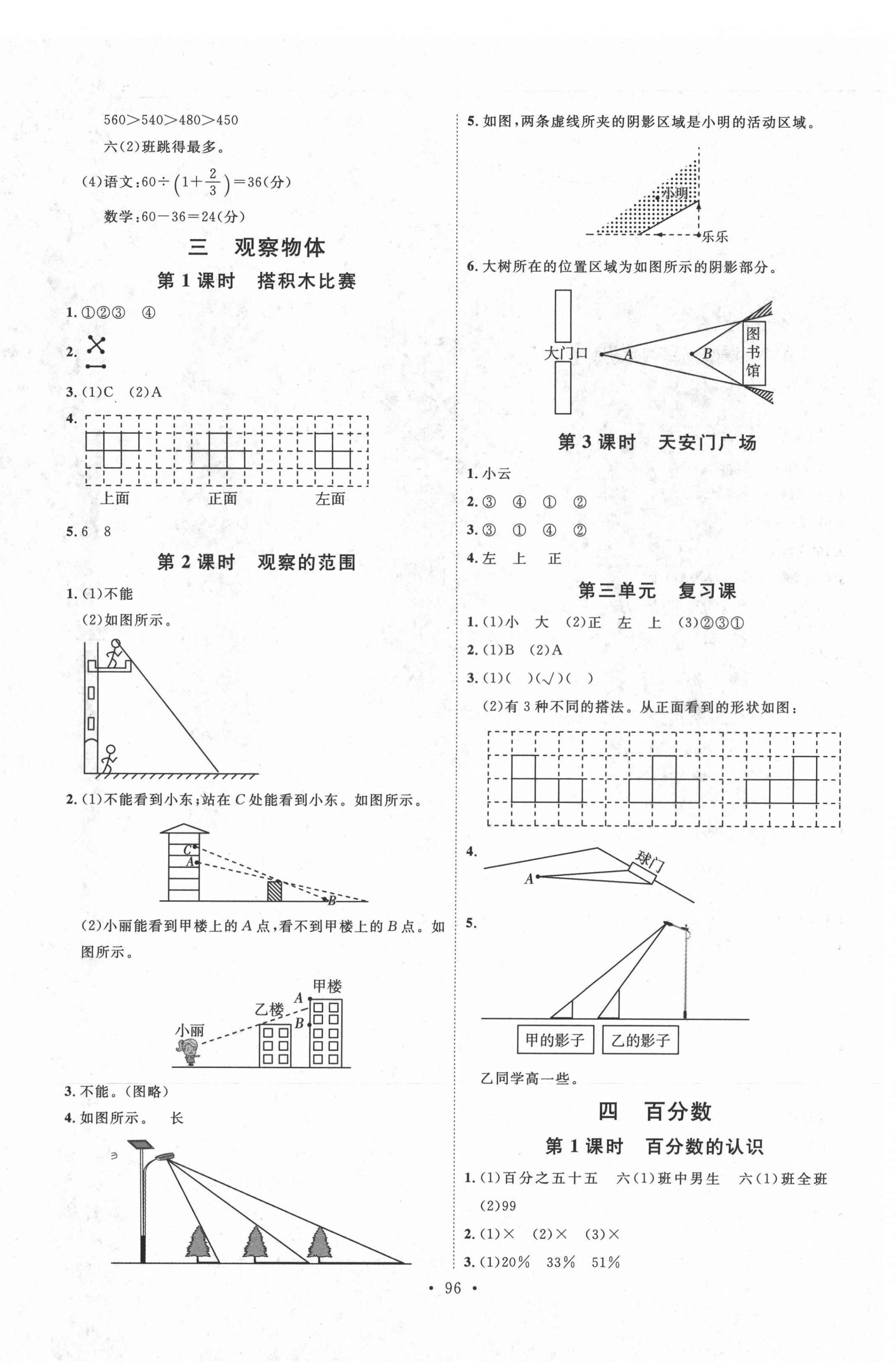 2020年每時每刻快樂優(yōu)加作業(yè)本六年級數(shù)學(xué)上冊北師大版 參考答案第4頁