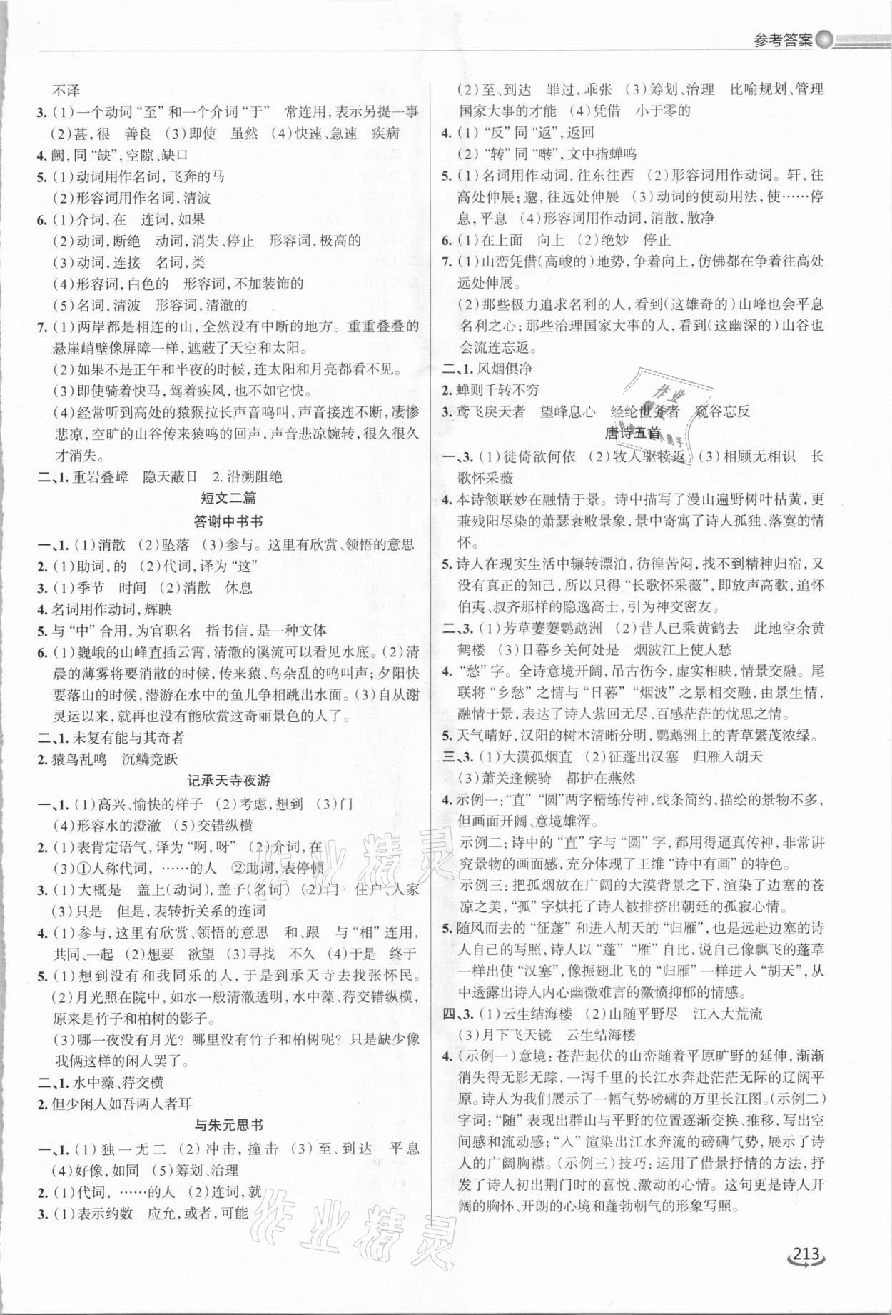 2021年初中总复习手册语文泰山出版社&nbsp;第7页