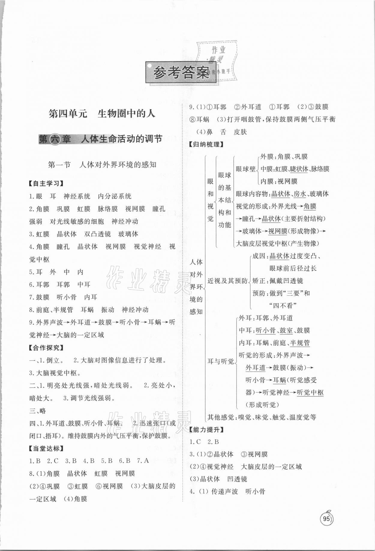 2021年初中同步練習(xí)冊七年級生物學(xué)下冊魯科版54制山東友誼出版社 第1頁