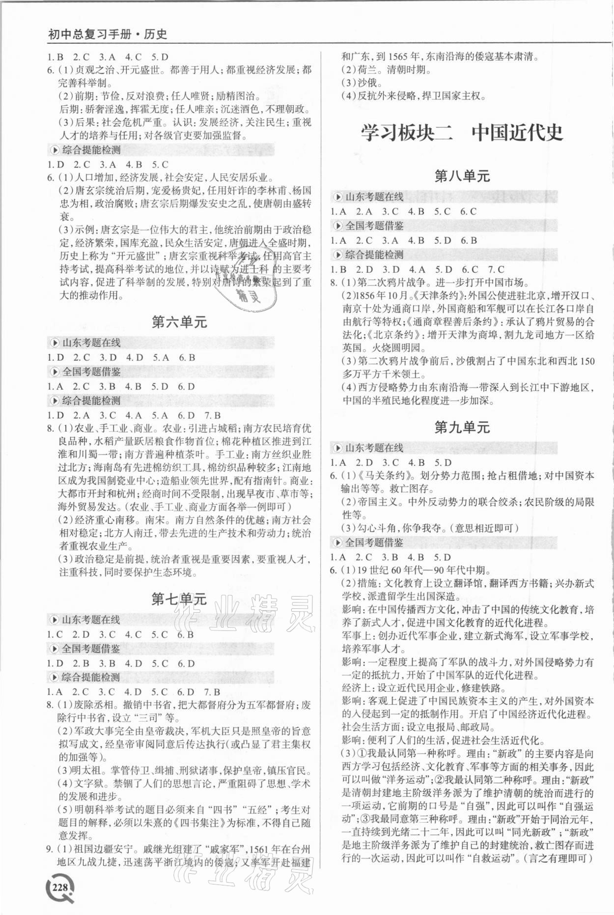 2021年初中總復(fù)習(xí)手冊歷史青島出版社 第2頁