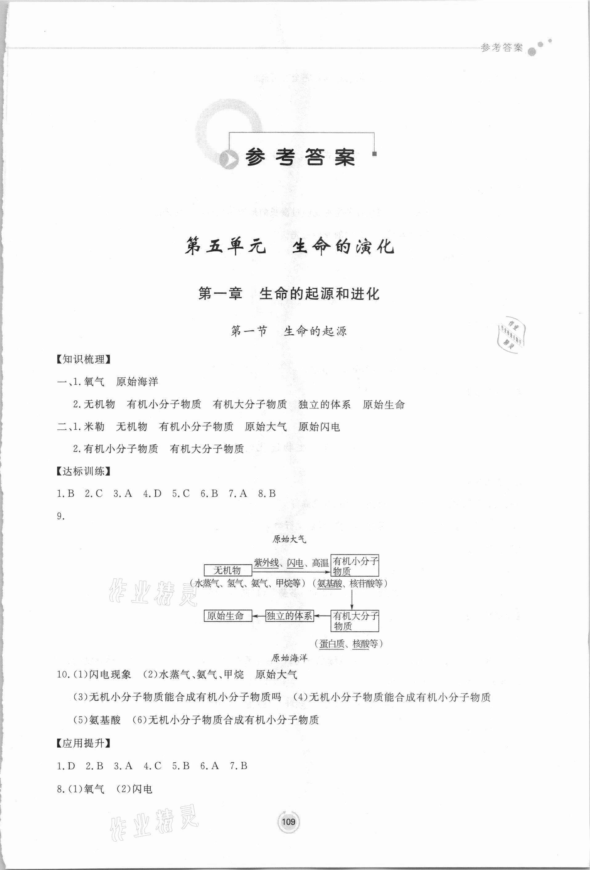 2021年初中同步練習(xí)冊(cè)八年級(jí)生物學(xué)下冊(cè)濟(jì)南版鷺江出版社 參考答案第1頁