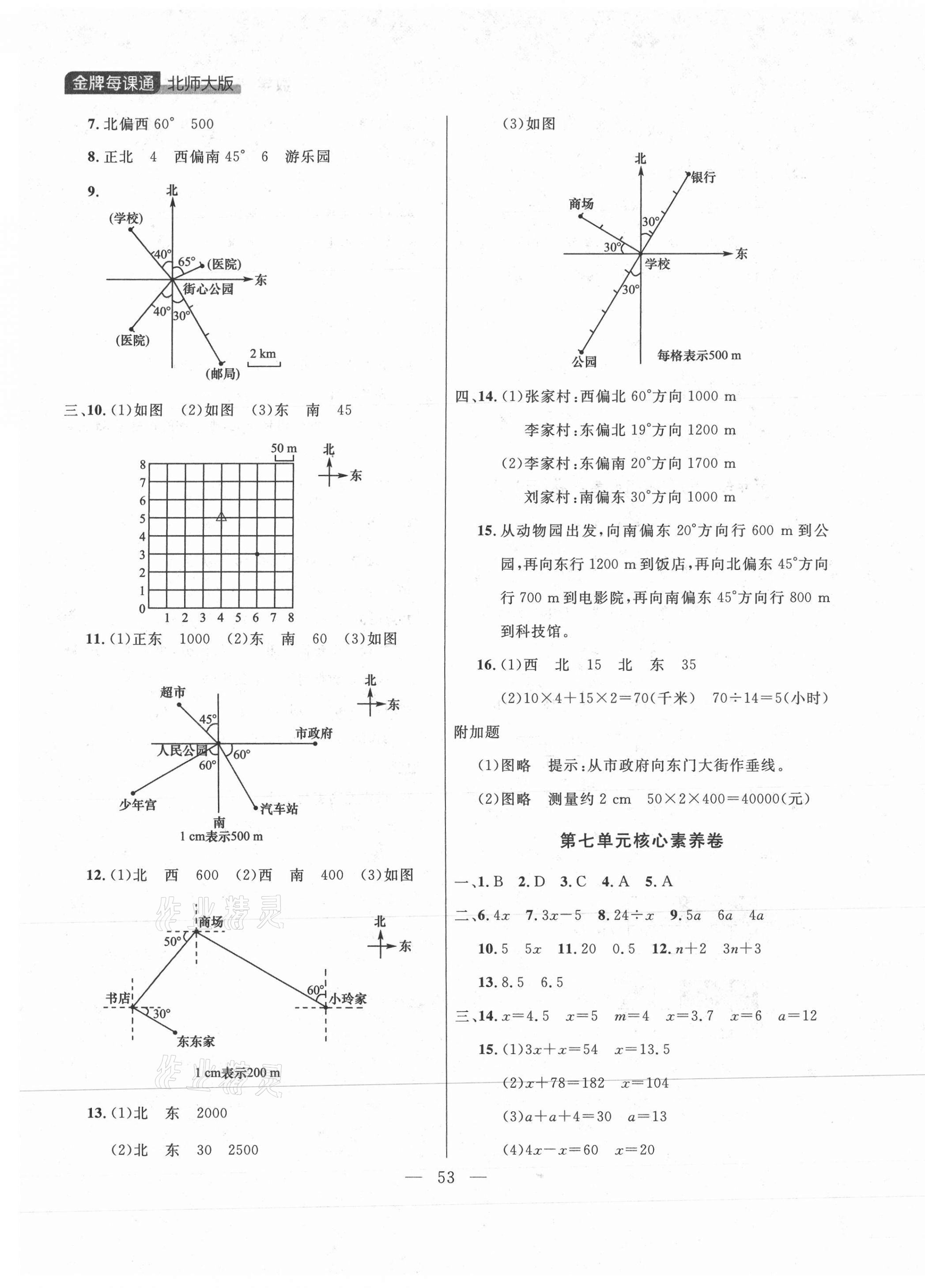 2021年點(diǎn)石成金金牌每課通五年級(jí)數(shù)學(xué)下冊(cè)北師大版大連專版 參考答案第5頁(yè)