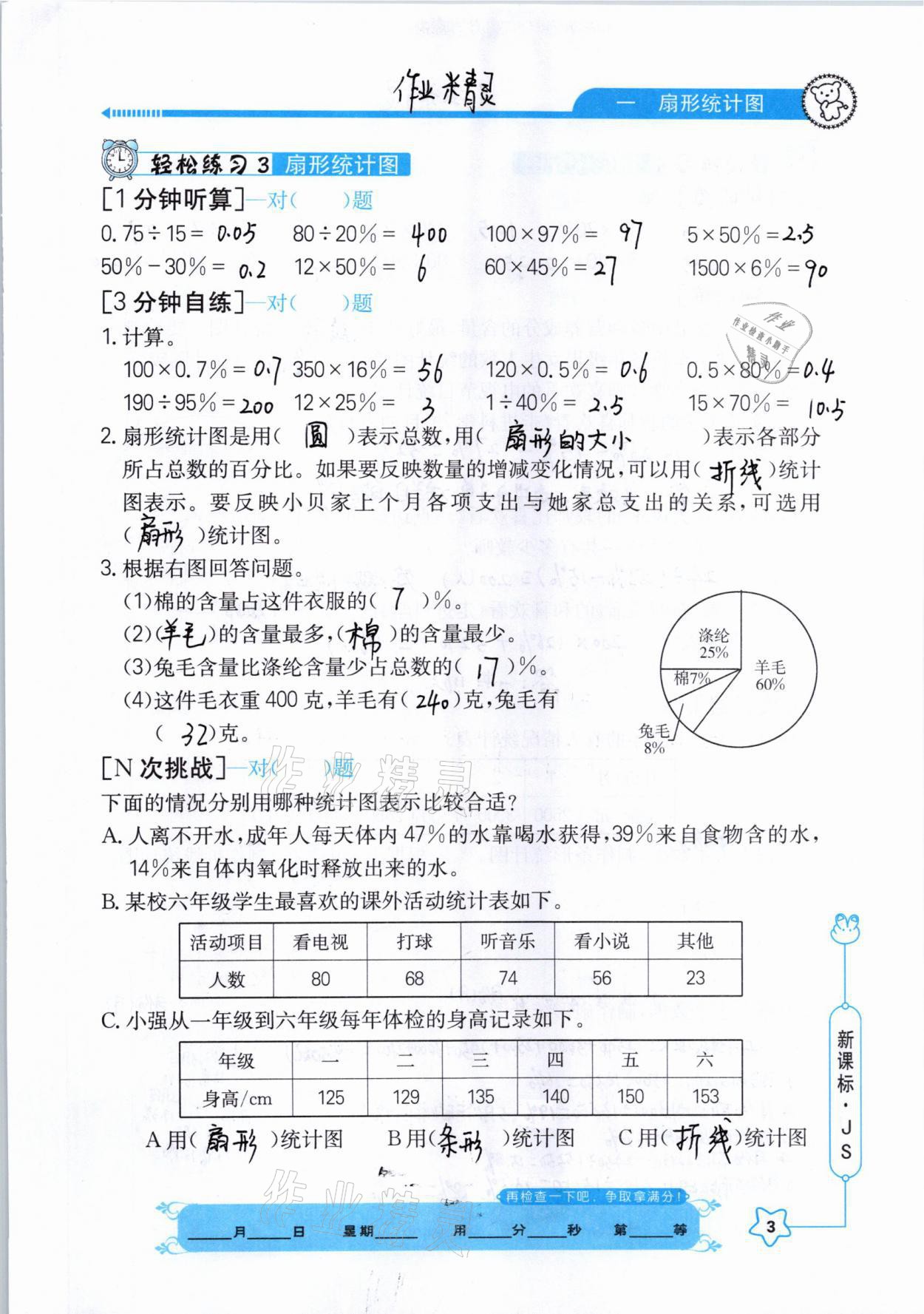 2021年口算心算快速算六年級(jí)數(shù)學(xué)下冊(cè)江蘇版 參考答案第3頁(yè)