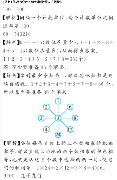 2020年億教億學小螞蟻優(yōu)學四年級數(shù)學上冊人教版 參考答案第22頁
