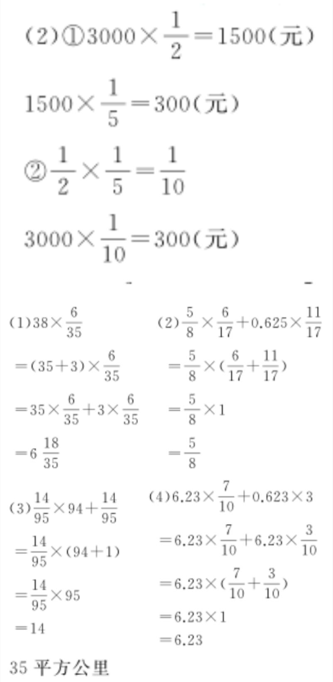 2020年億教億學(xué)小螞蟻優(yōu)學(xué)六年級(jí)數(shù)學(xué)上冊(cè)人教版 參考答案第10頁(yè)