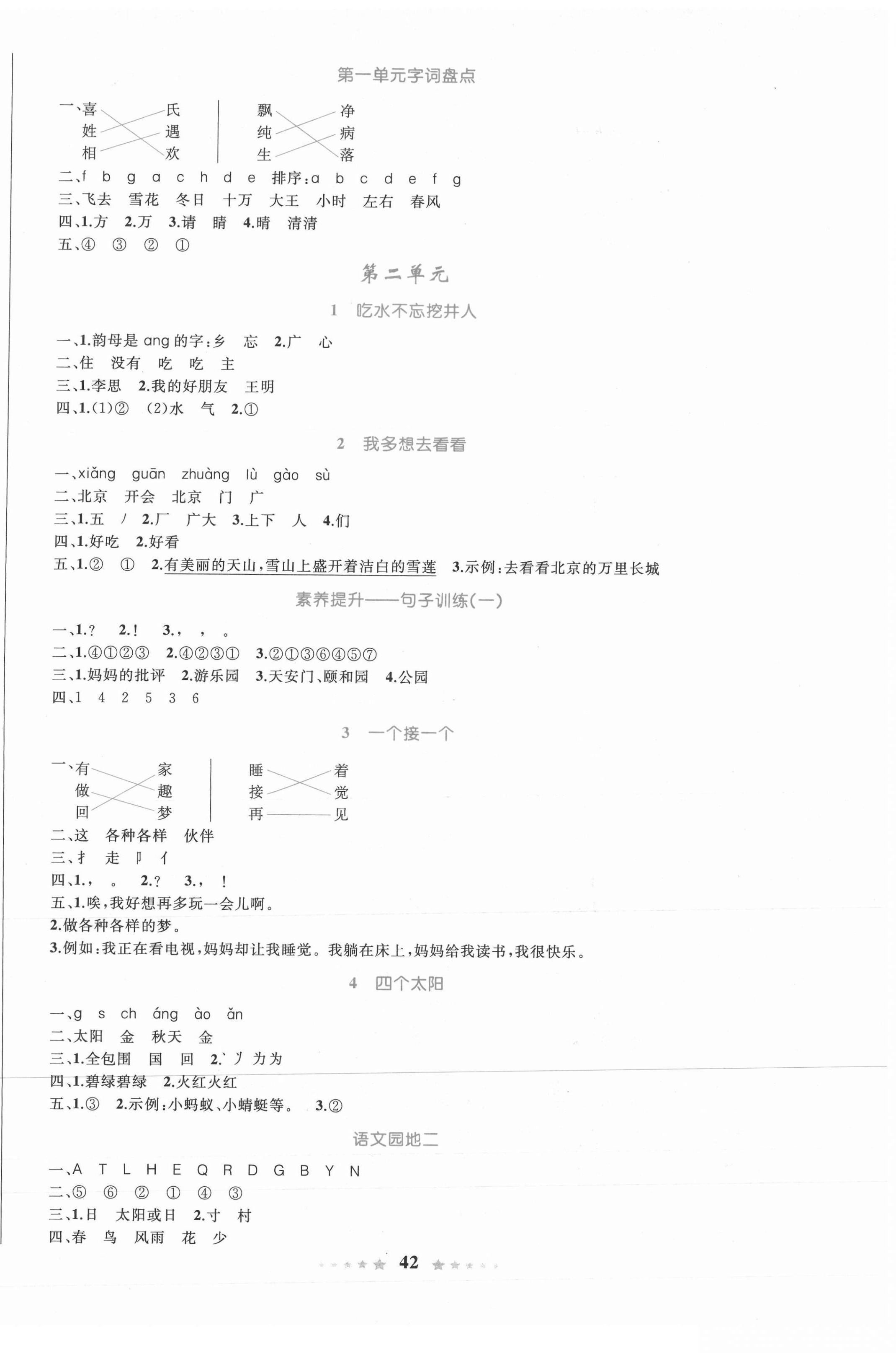 2021年小学同步测控全优设计一年级语文下册人教版 第2页