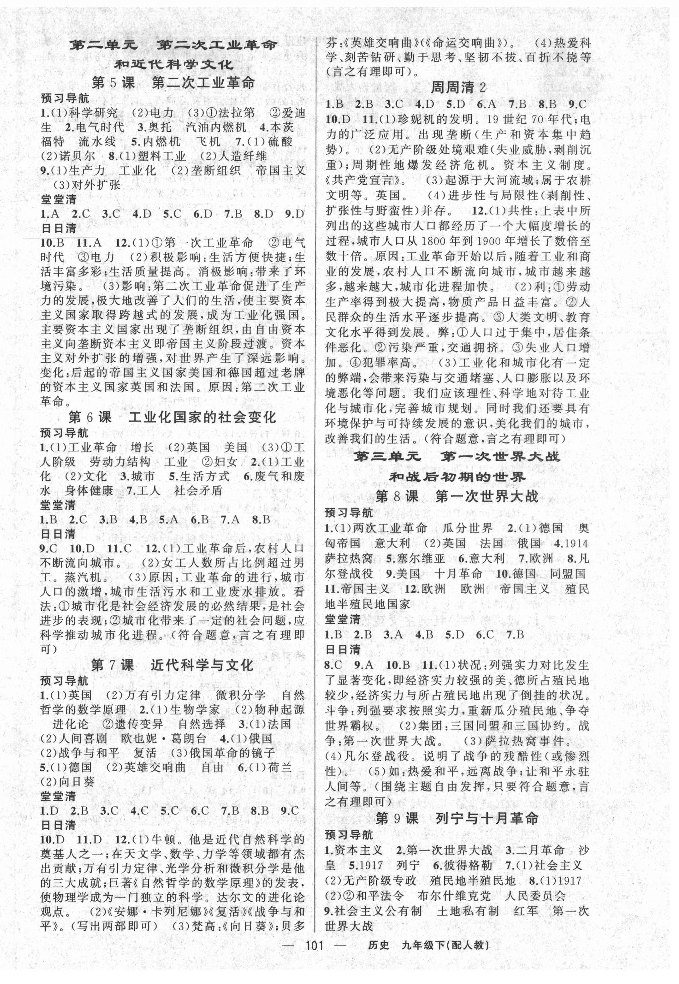 2021年四清導(dǎo)航九年級歷史下冊人教版 第2頁