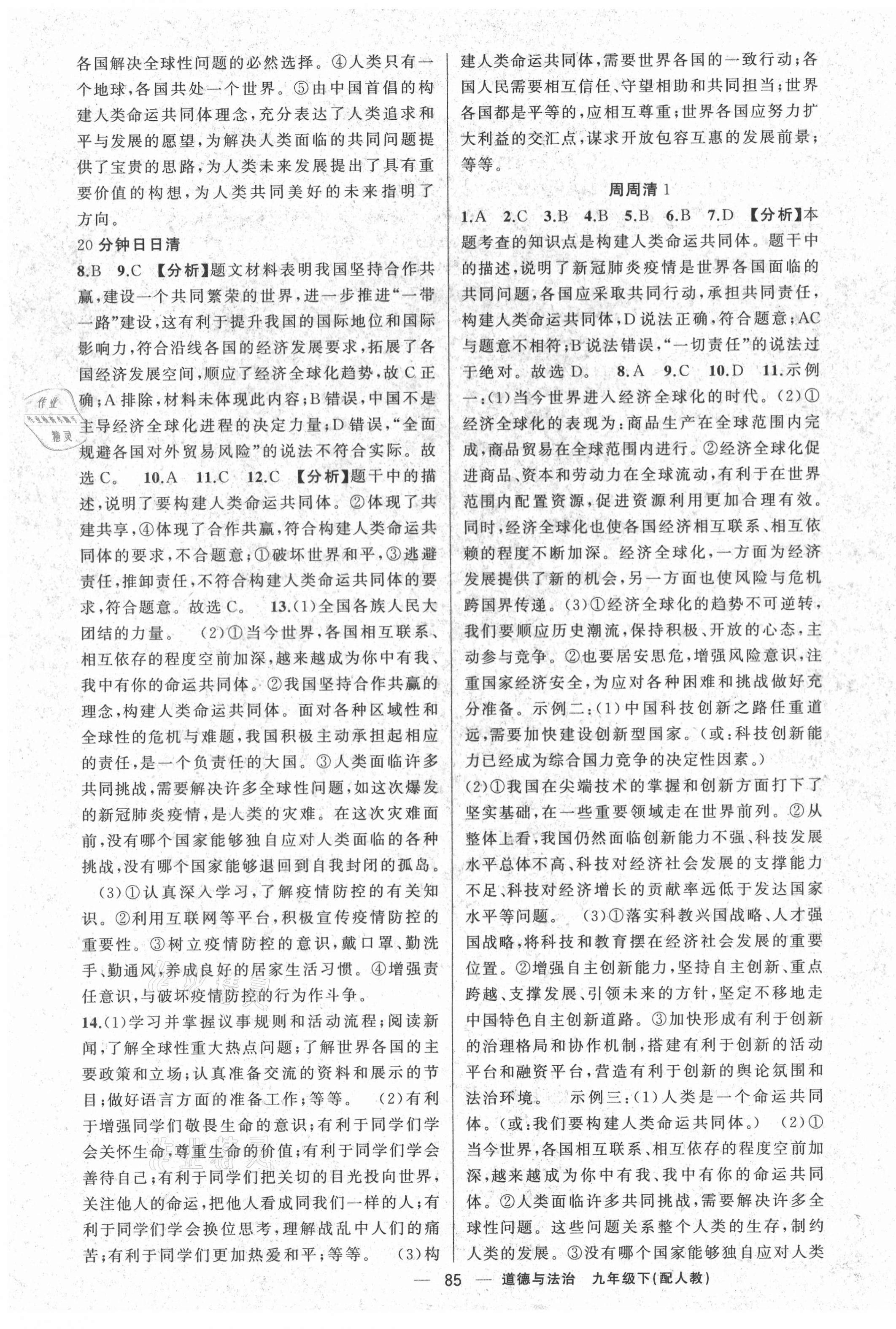 2021年四清導(dǎo)航九年級(jí)道德與法治下冊人教版 第3頁