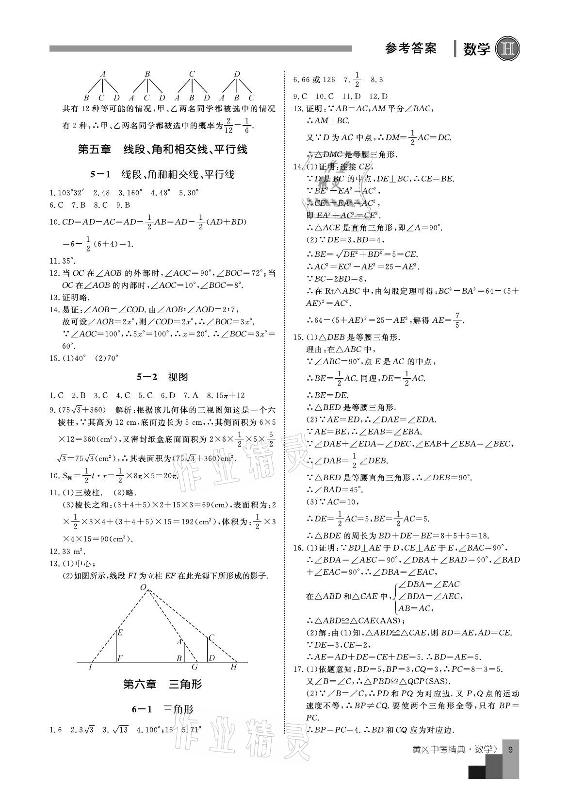 2021年中考精典數(shù)學 參考答案第9頁