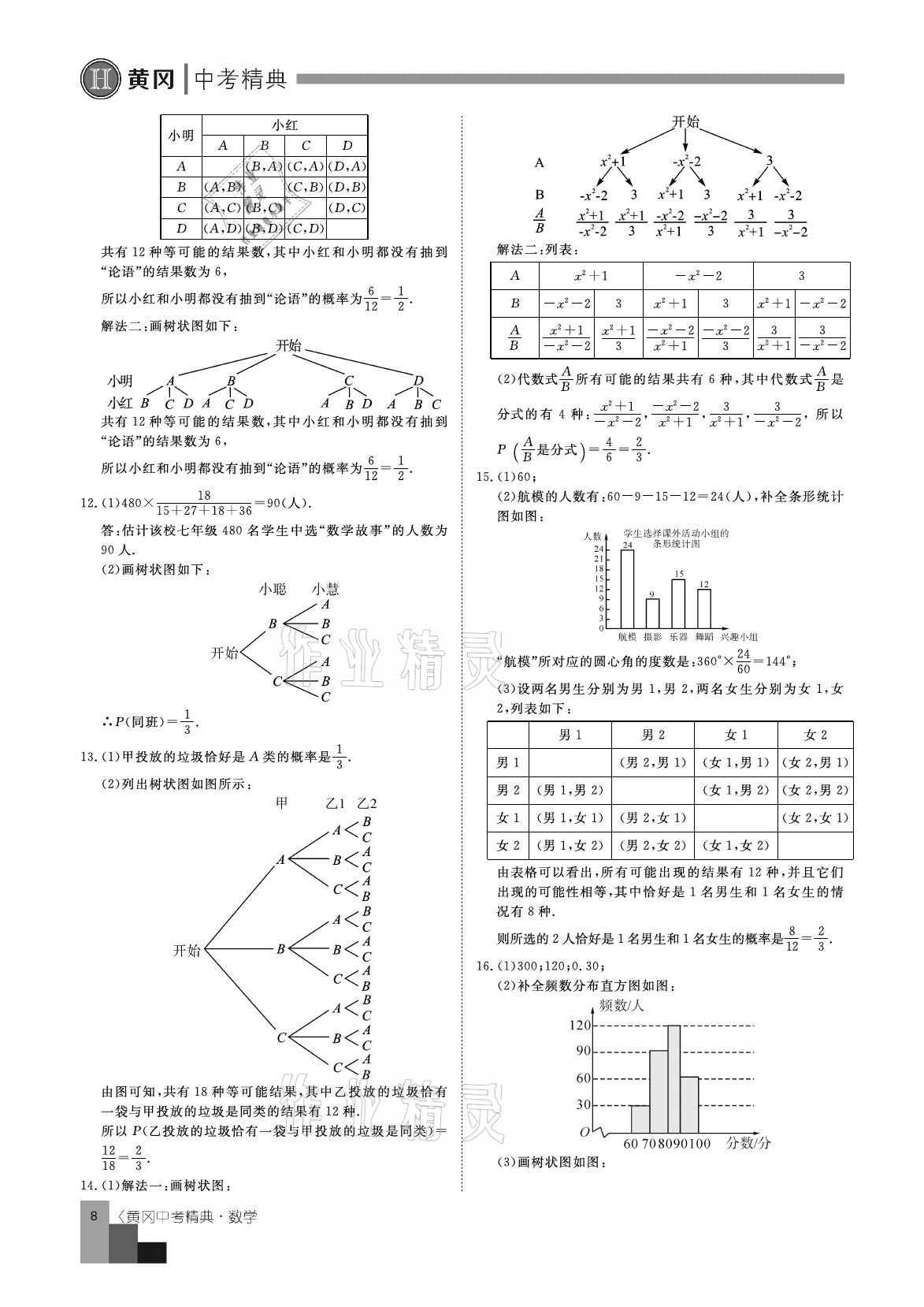 2021年中考精典數(shù)學(xué) 參考答案第8頁