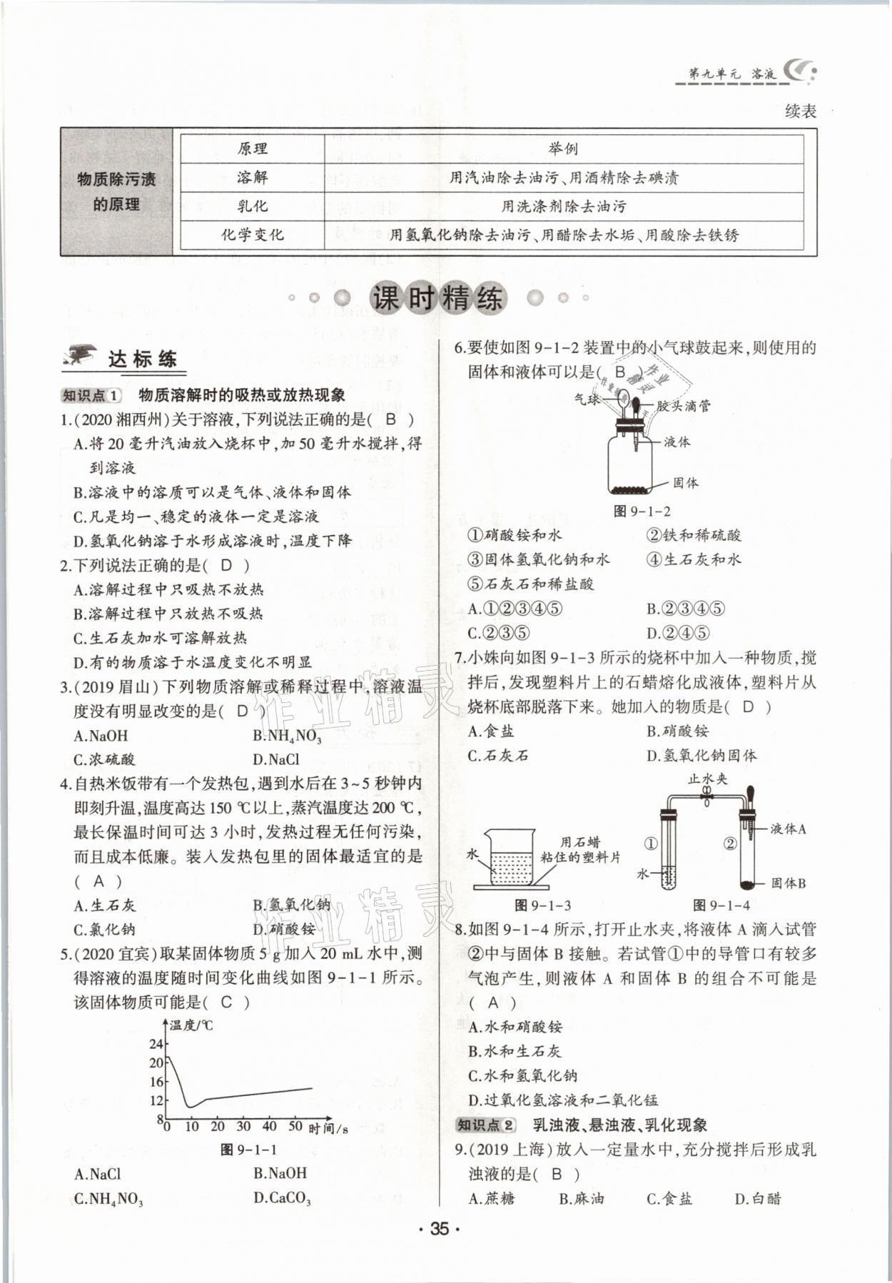 2021年巔峰對決九年級化學下冊人教版 參考答案第35頁