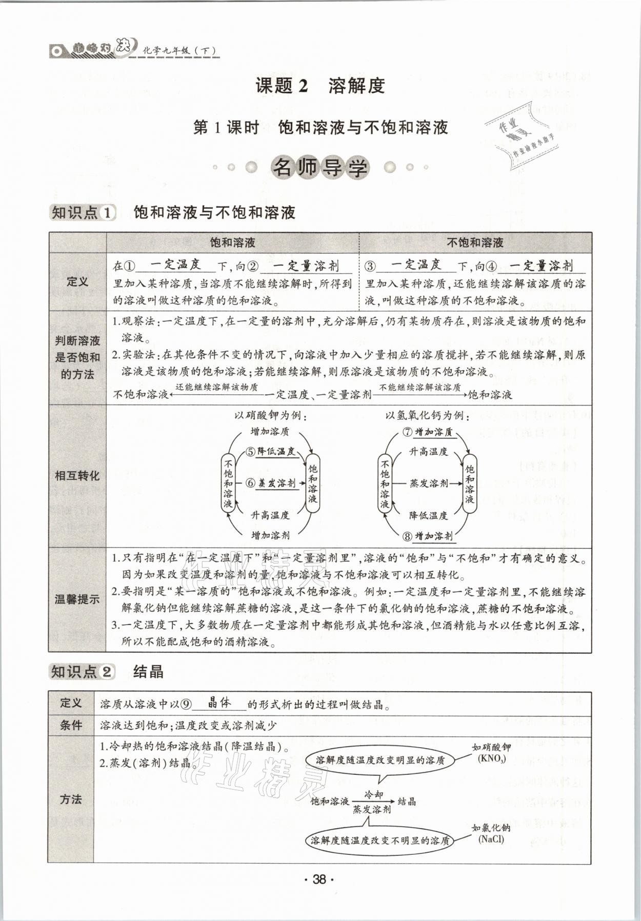 2021年巔峰對決九年級化學下冊人教版 參考答案第38頁