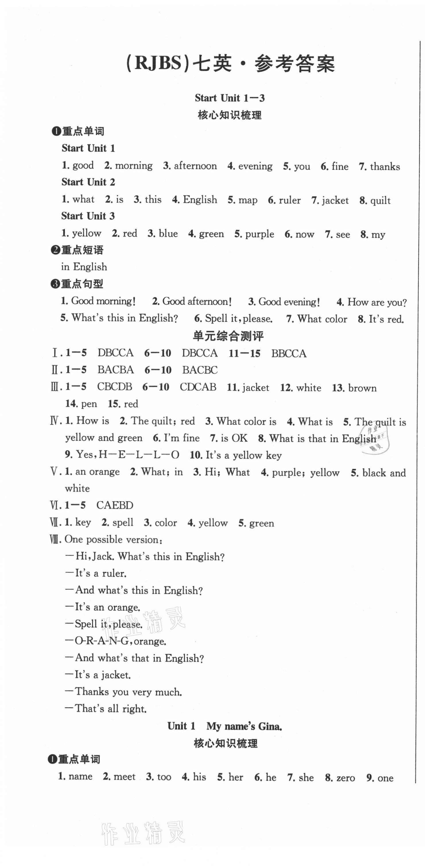 2020年名師幫學(xué)期總復(fù)習(xí)七年級英語全一冊人教版 第1頁